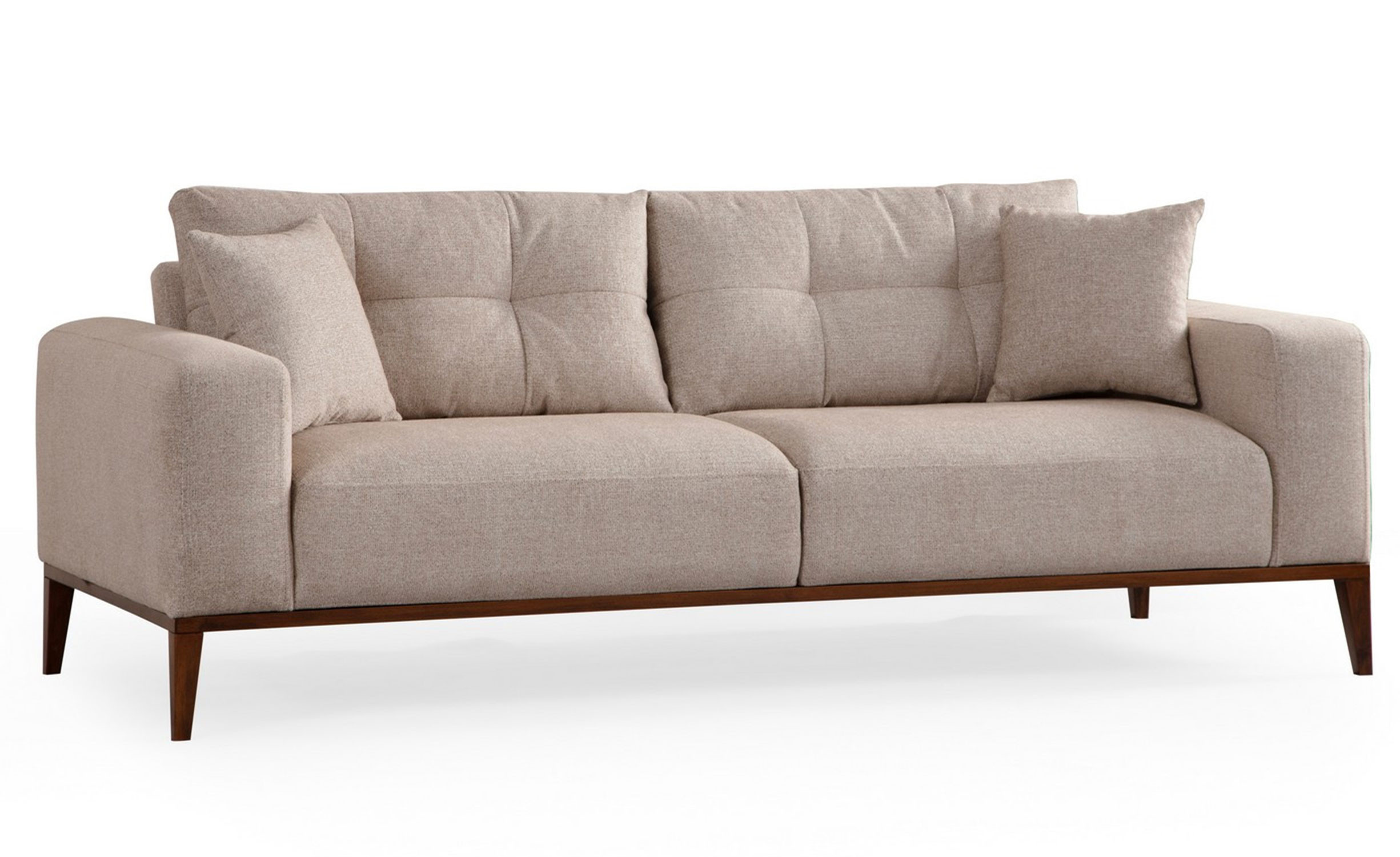 Canapé moderne 3 places convertible Detliso Tissu Beige