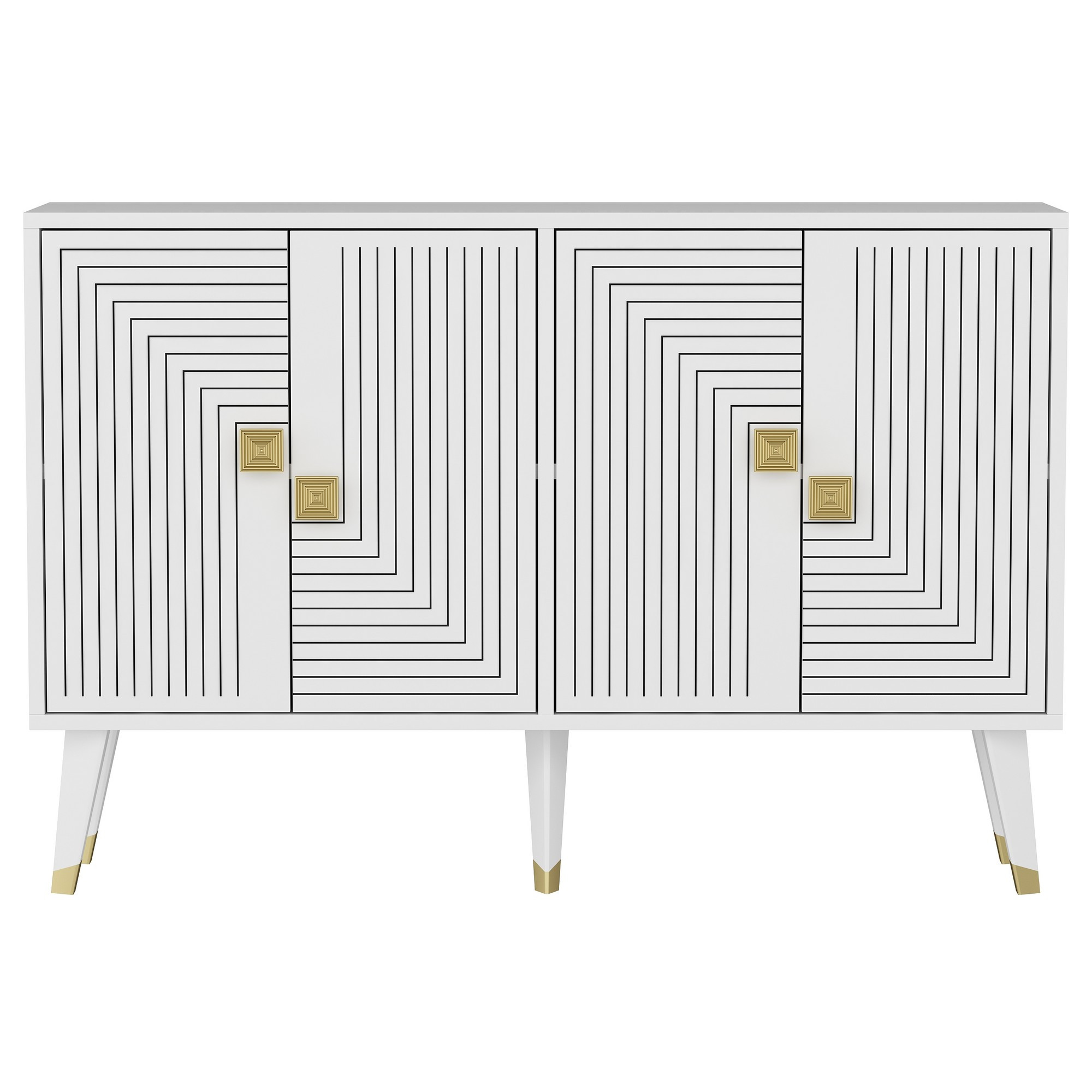 Buffet design Karat L120cm Blanc et Or