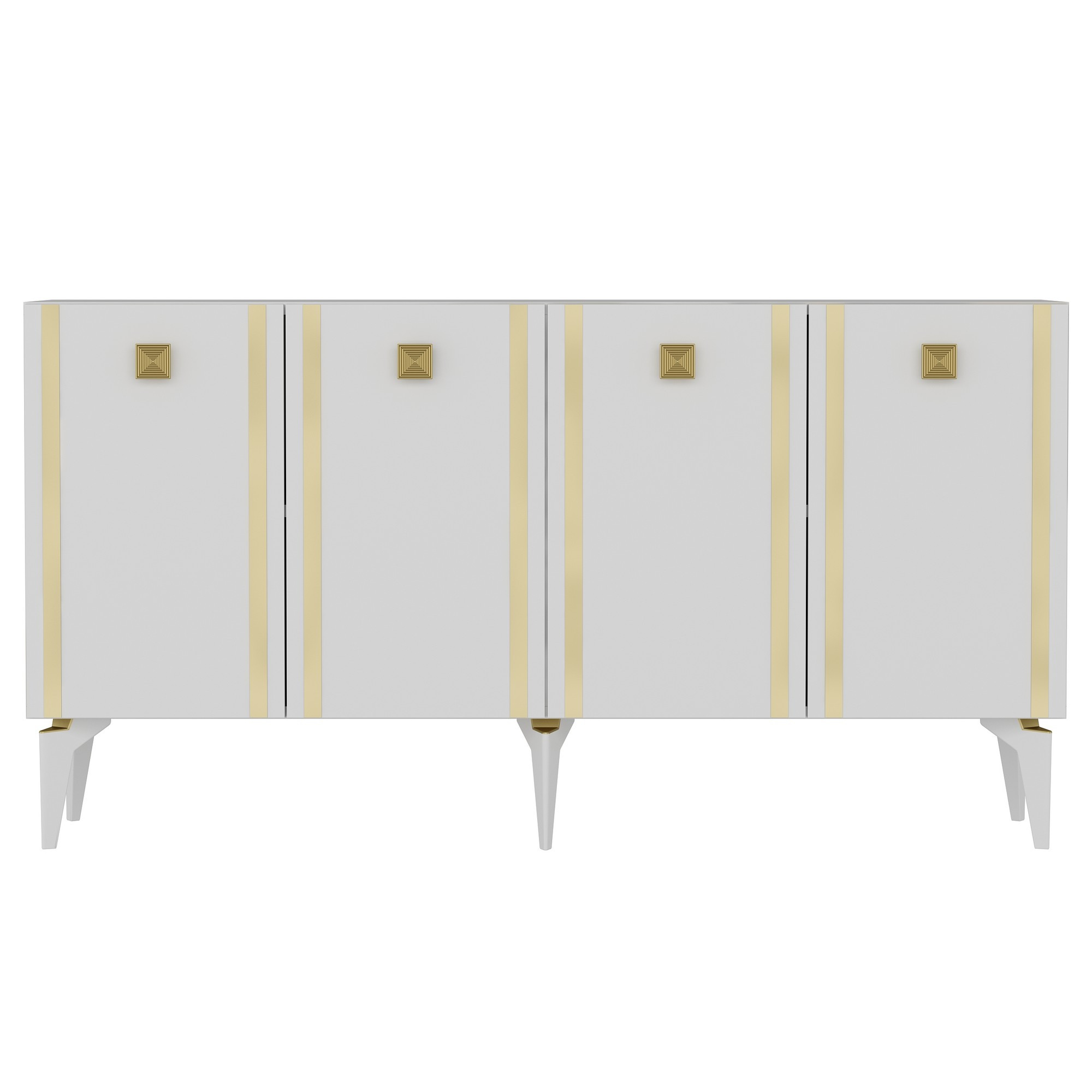 Buffet design Hogha L150cm Blanc et Or