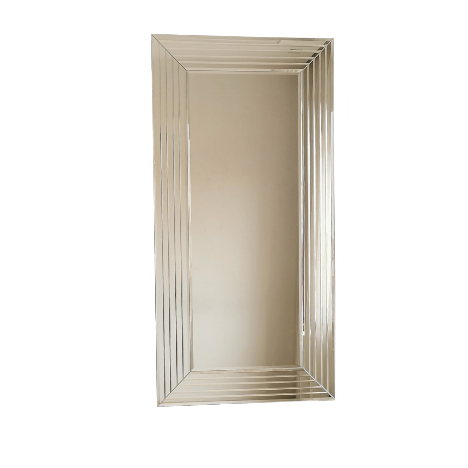 Miroir moderne encadré 60x100cm Compage Bois Argent