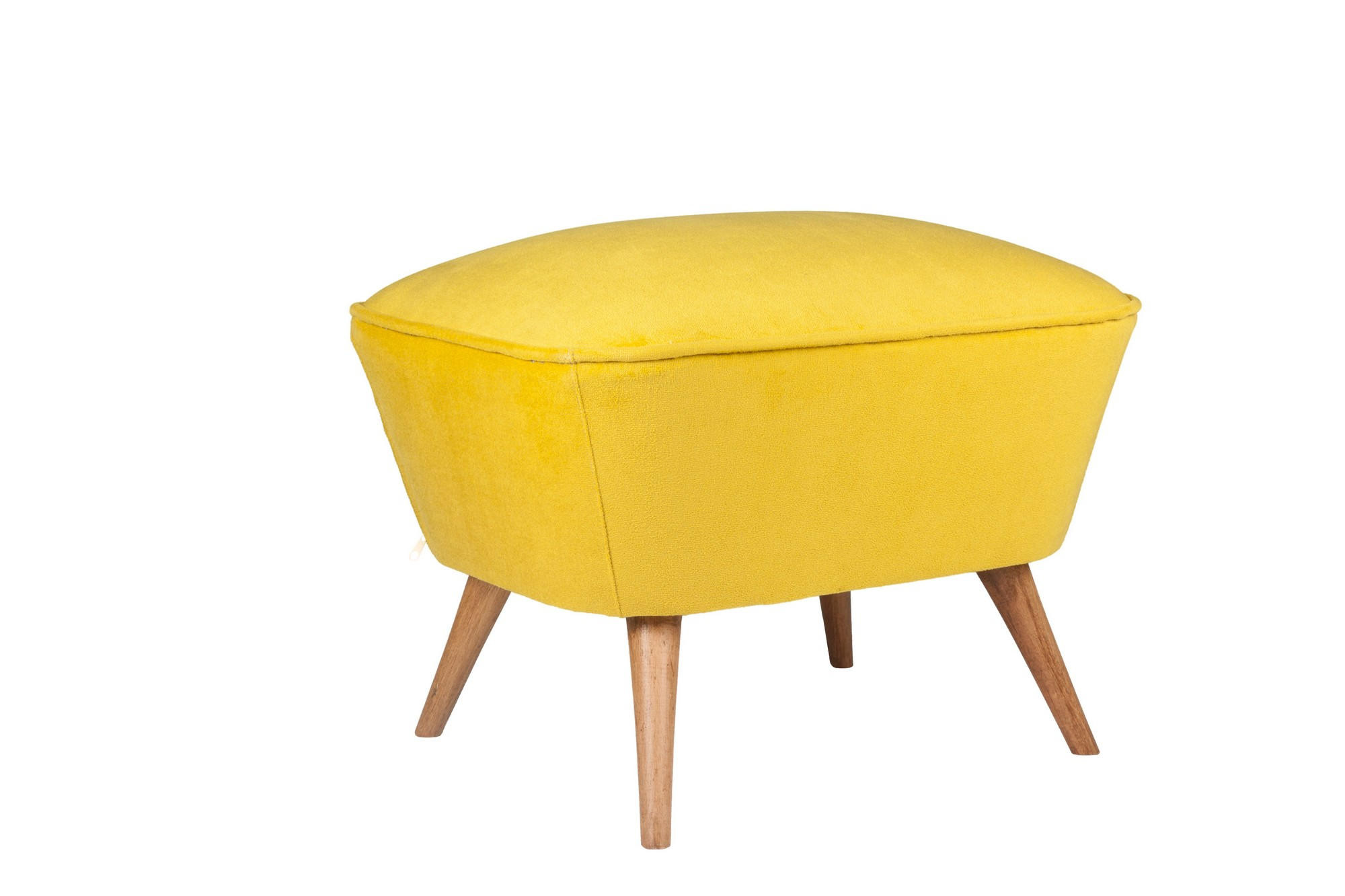 Tabouret Rusdel 57x45cm Tissu Moutarde