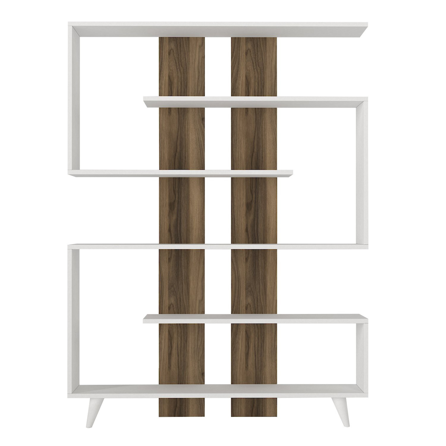 Étagère minimaliste Pluvia 162cm Bois Naturel et Blanc