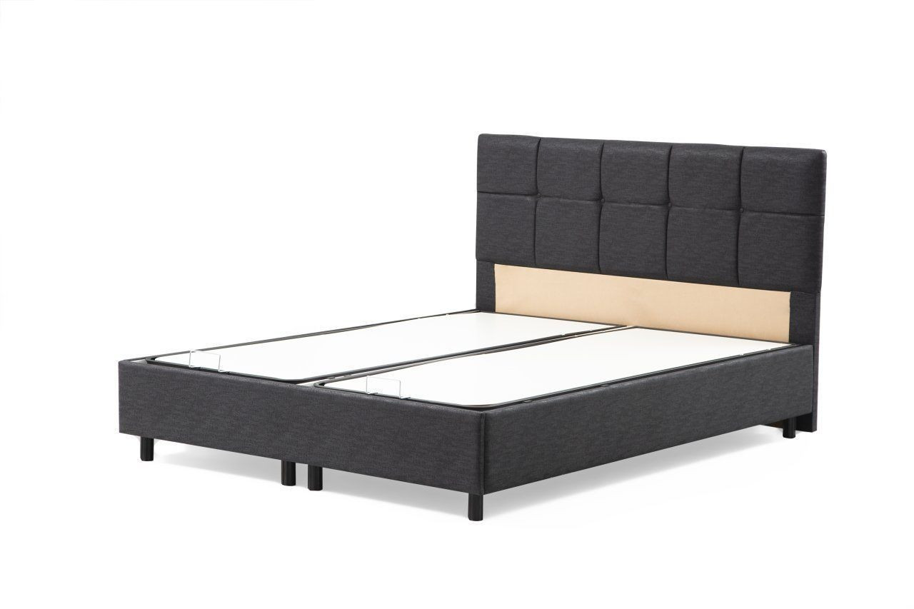 Lit double à sommier relevable Testin 140x200cm Velours Anthracite