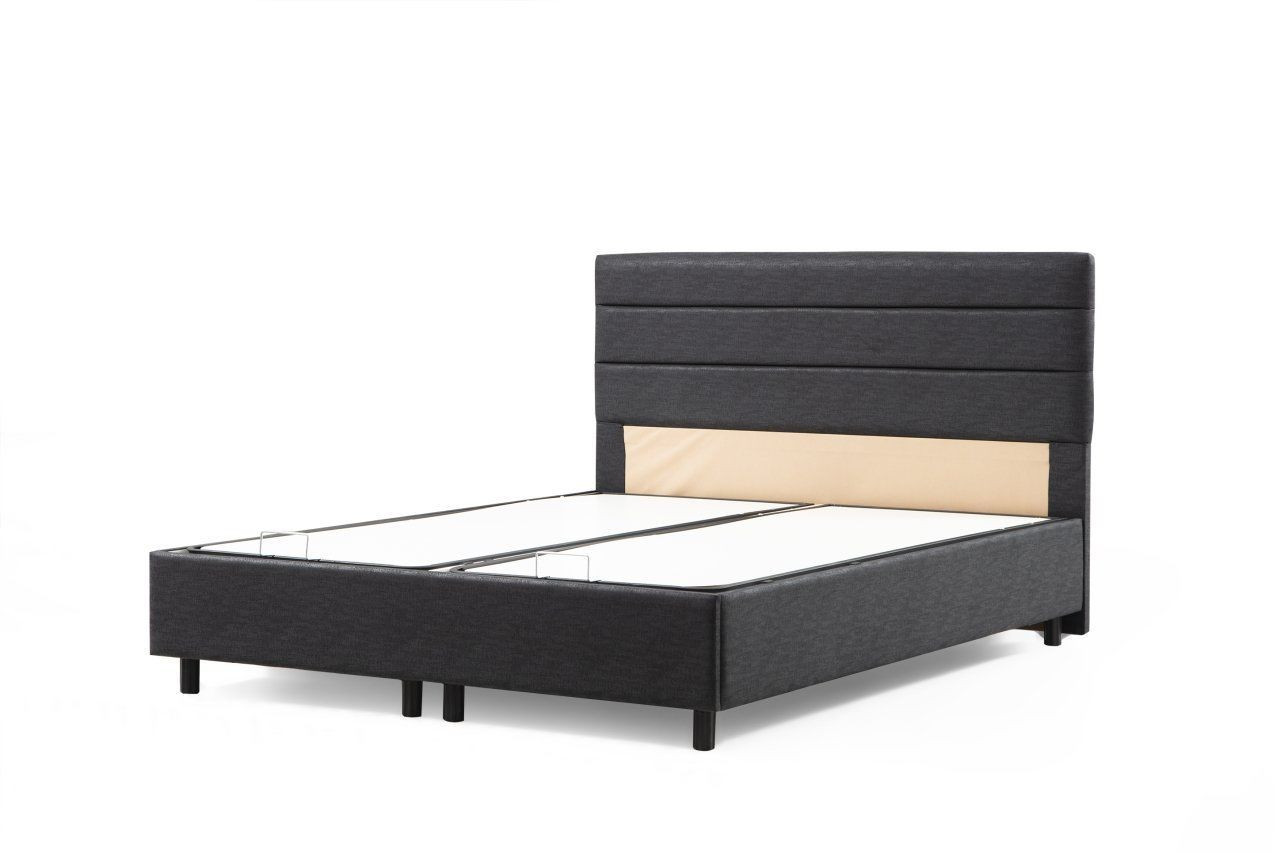 Lit simple à sommier relevable Volka 90x190cm Velours Anthracite