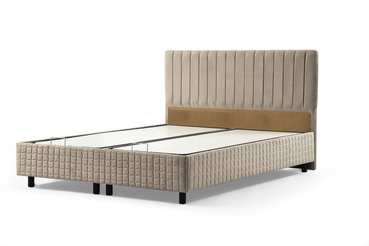 Lit double à sommier relevable Azein 140x200cm Velours Taupe