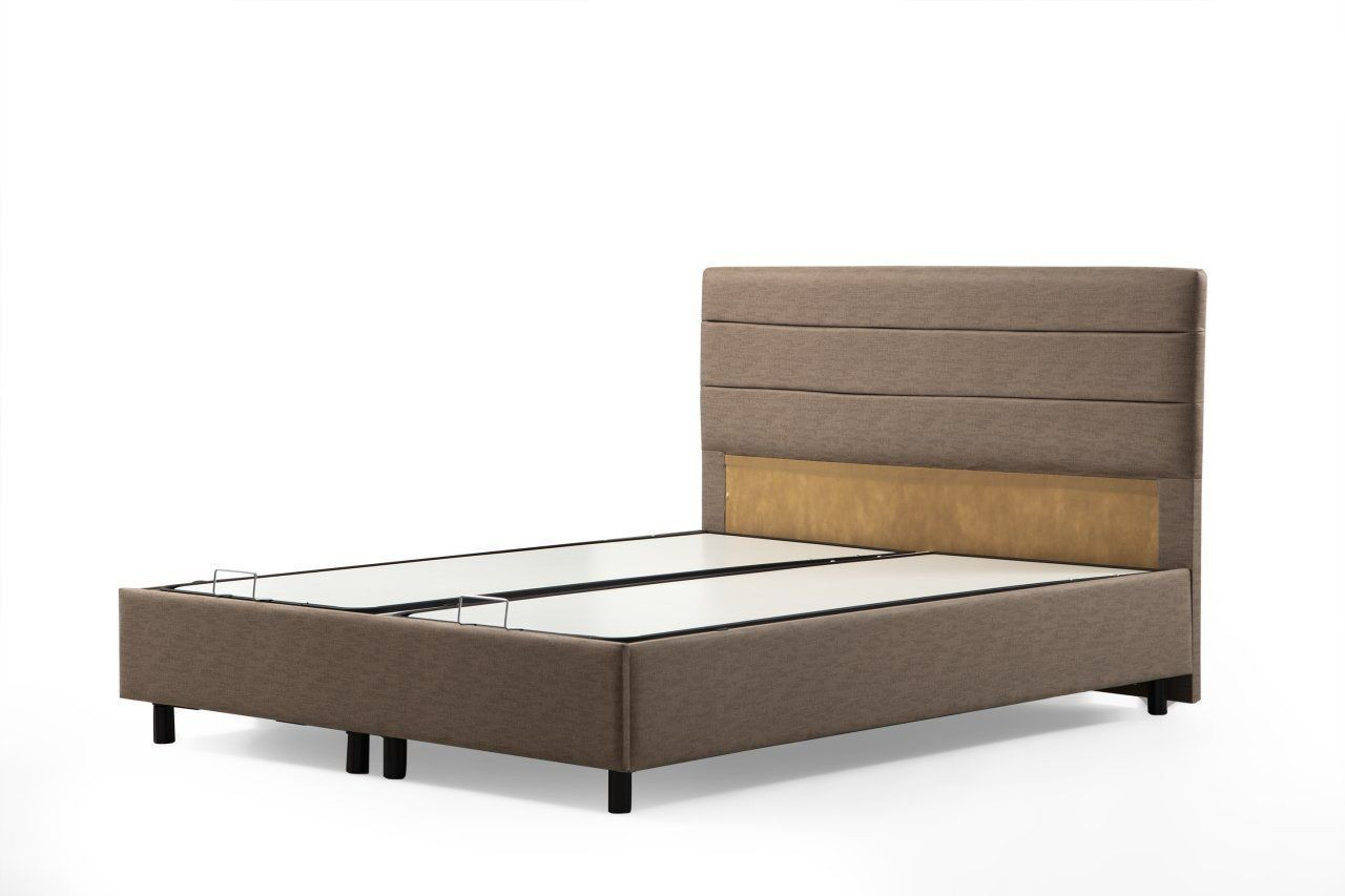 Lit simple à sommier relevable Volka 90x190cm Velours Taupe