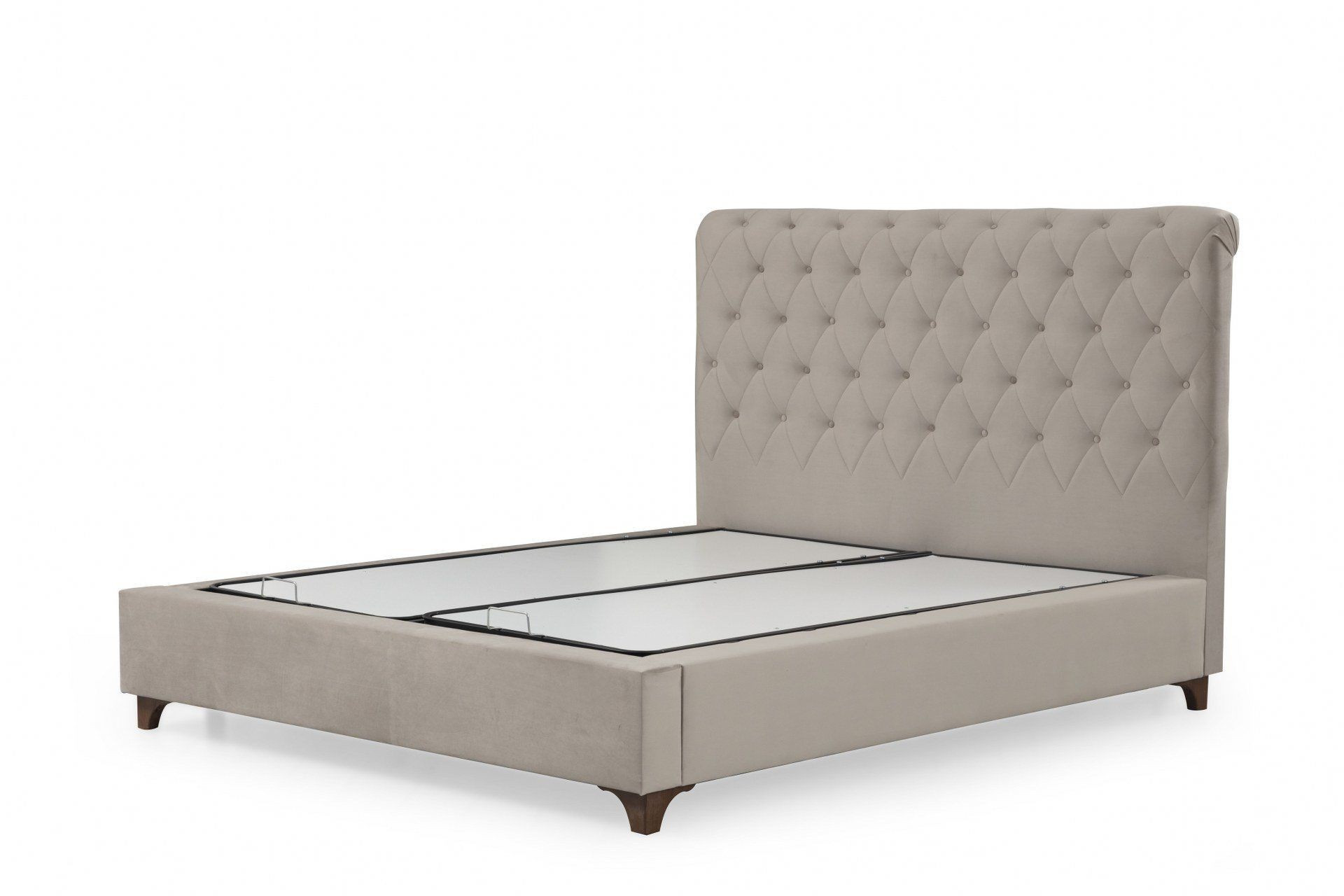 Lit double à sommier relevable Jeson 140x200cm Velours Beige