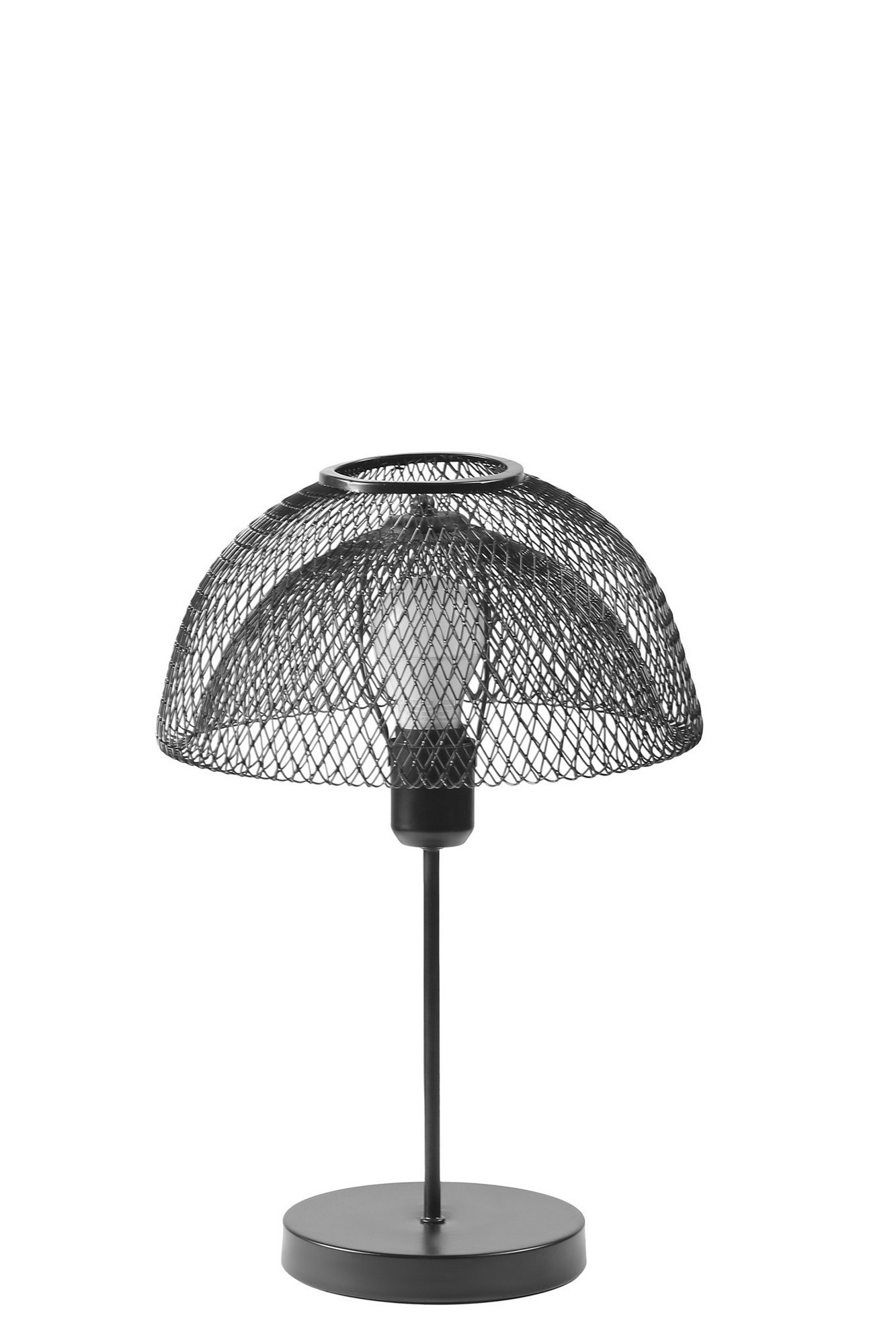 Lampe à poser moderne Abat jour à Grillage Louno D25cm Métal Noir