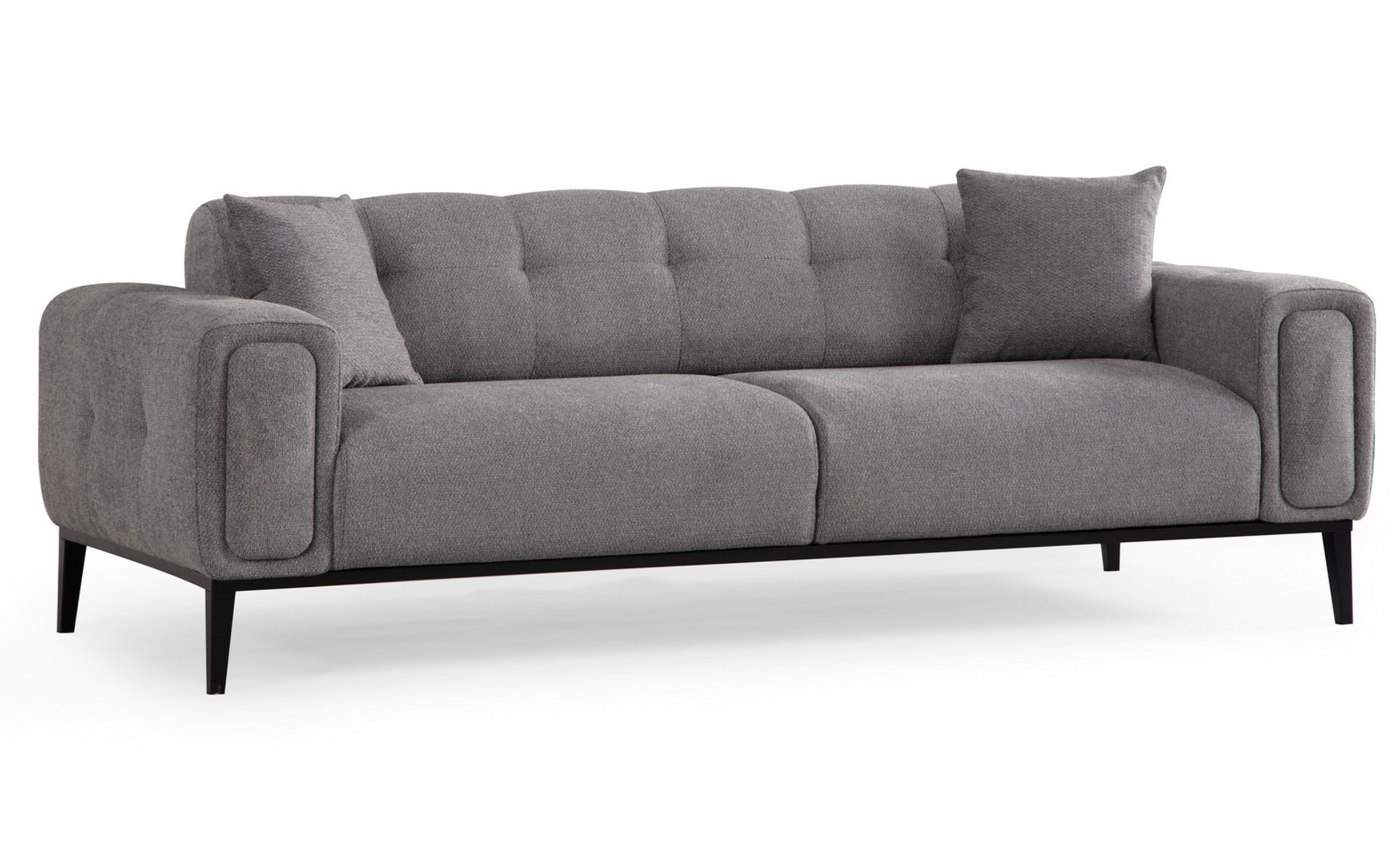 Canapé moderne convertible 3 places Marito Tissu Gris clair