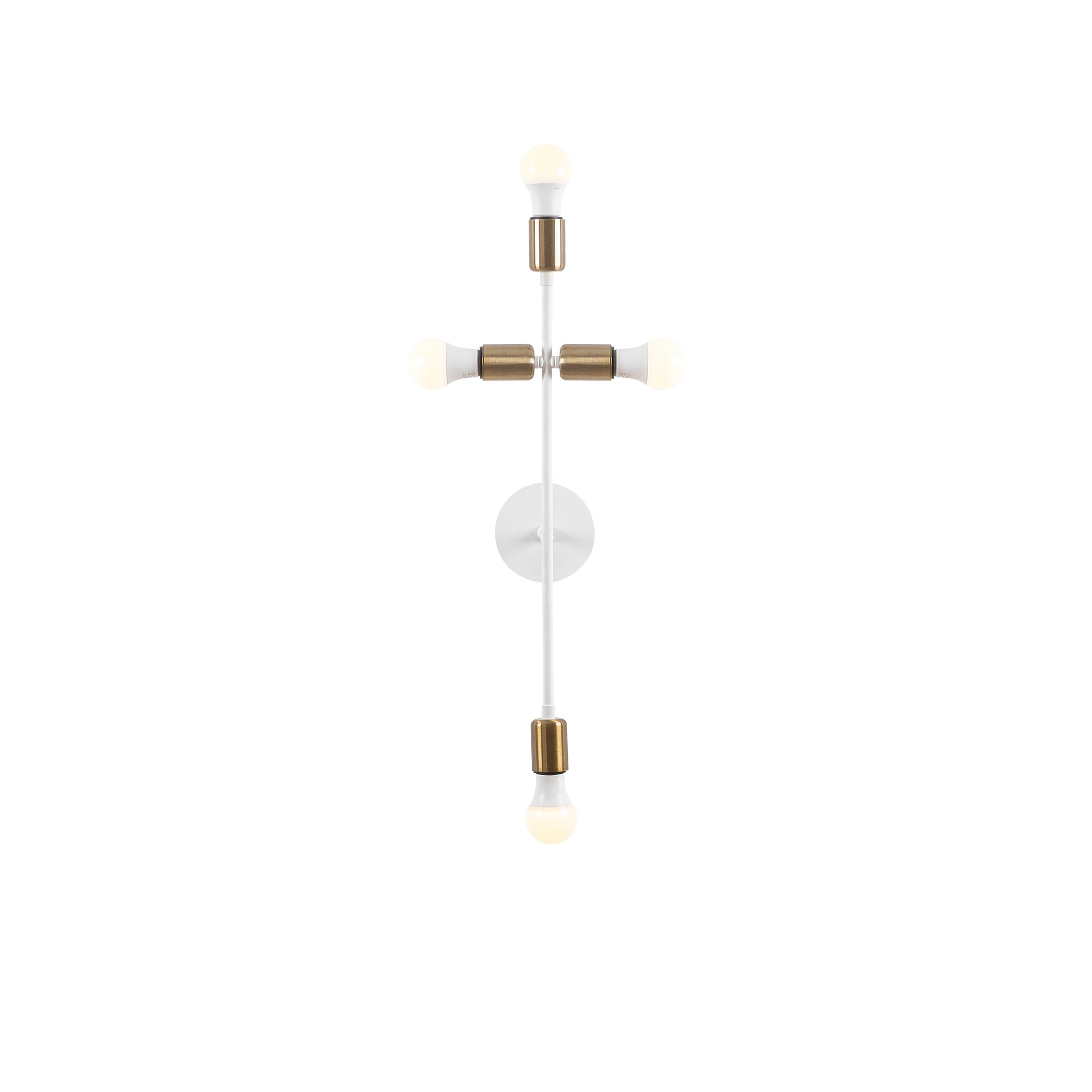 Applique murale 4 ampoules en croix Columnae Métal Blanc