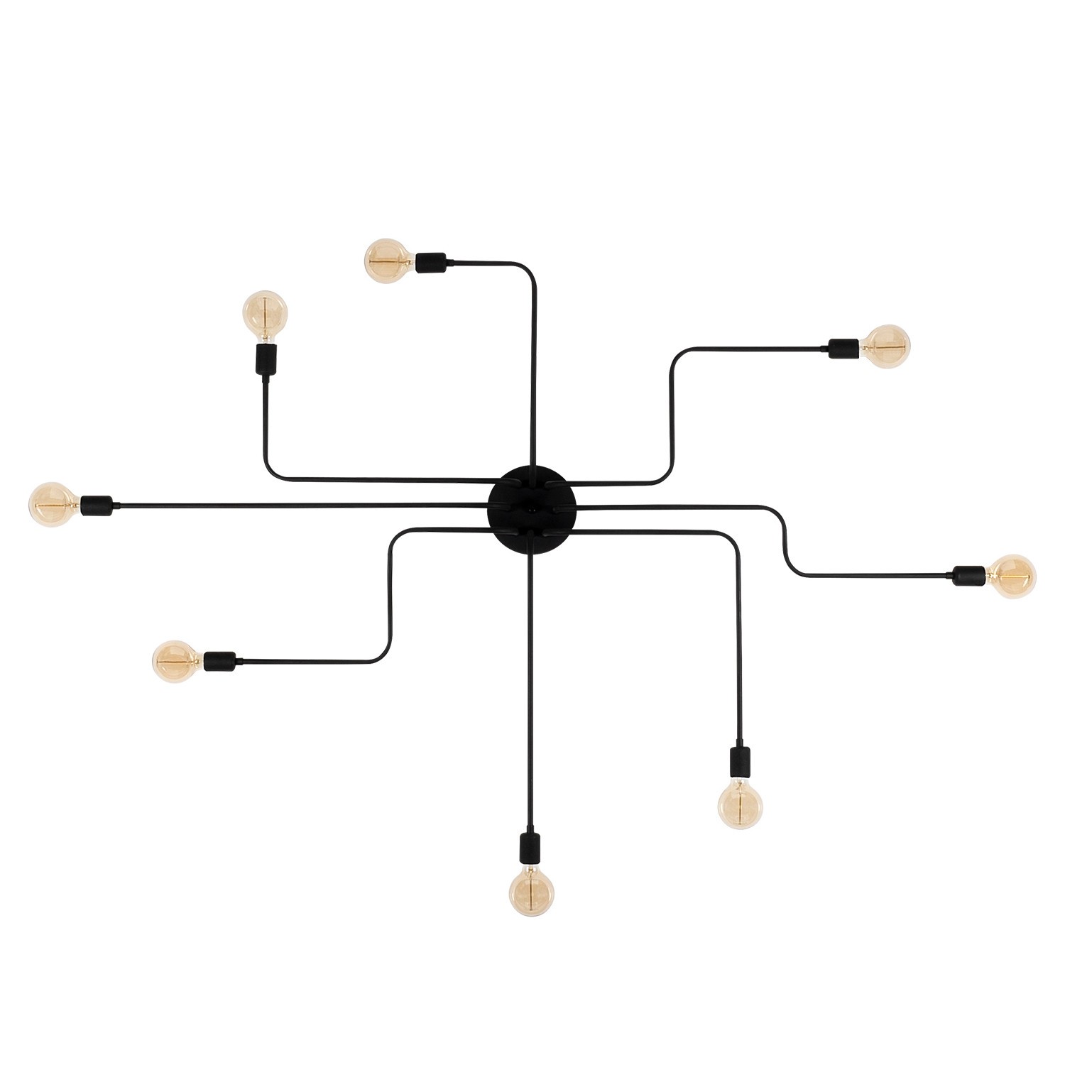 Applique murale 8 lampes Octa D190cm Métal Noir