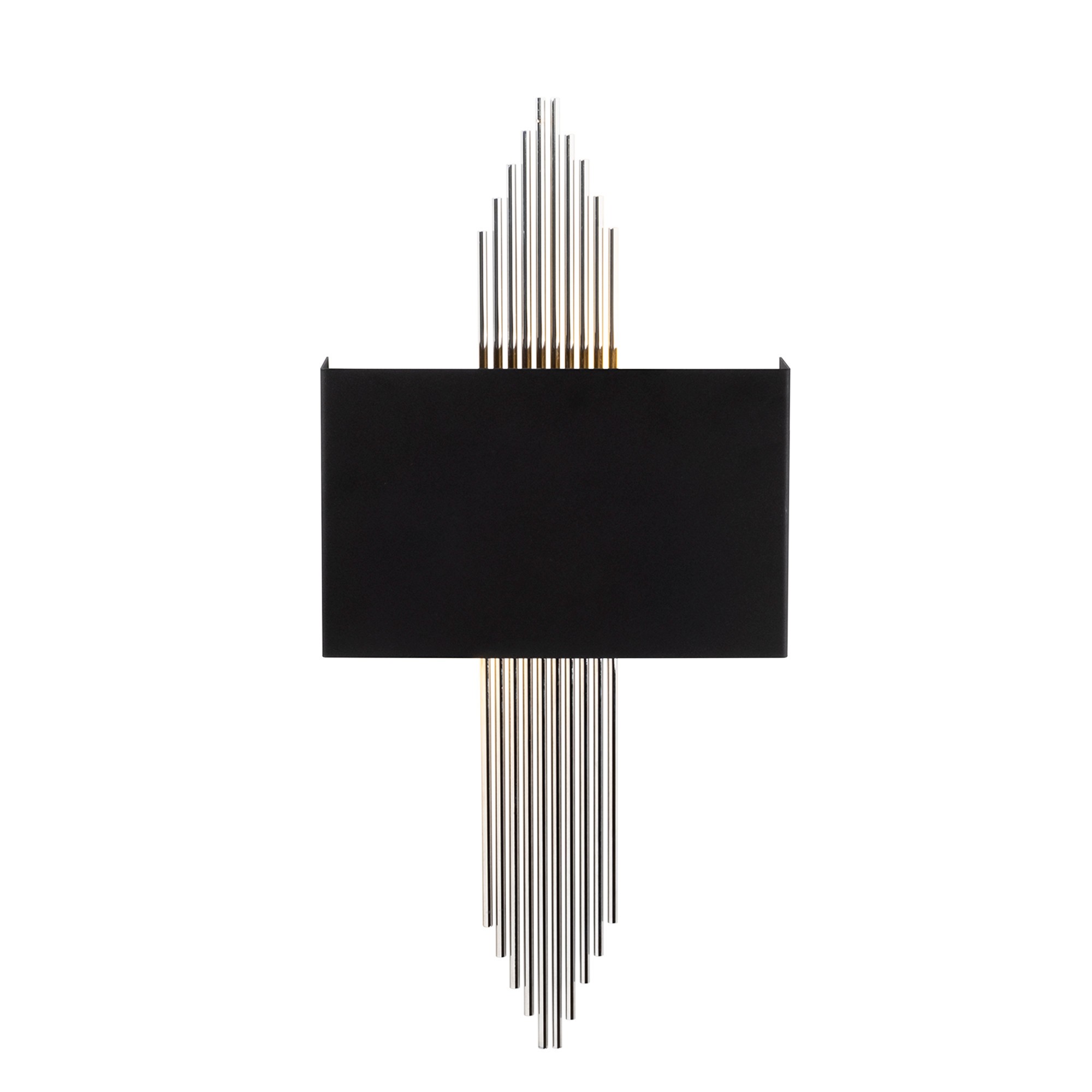 Applique murale design baguettes Cogedla 22x75cm Métal Noir et Argent