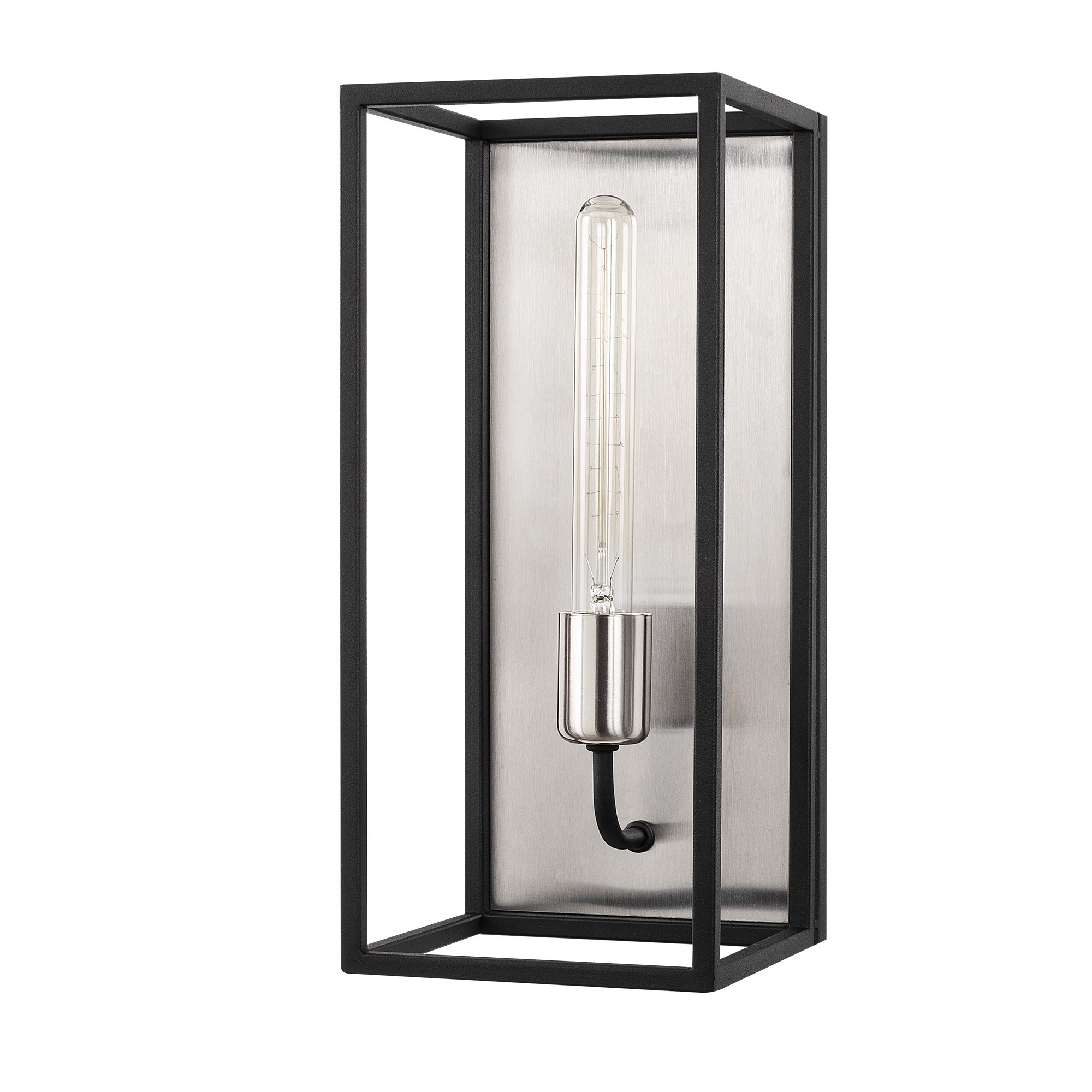Applique murale rectangle Buxido 19x39cm Métal Noir et Nickel
