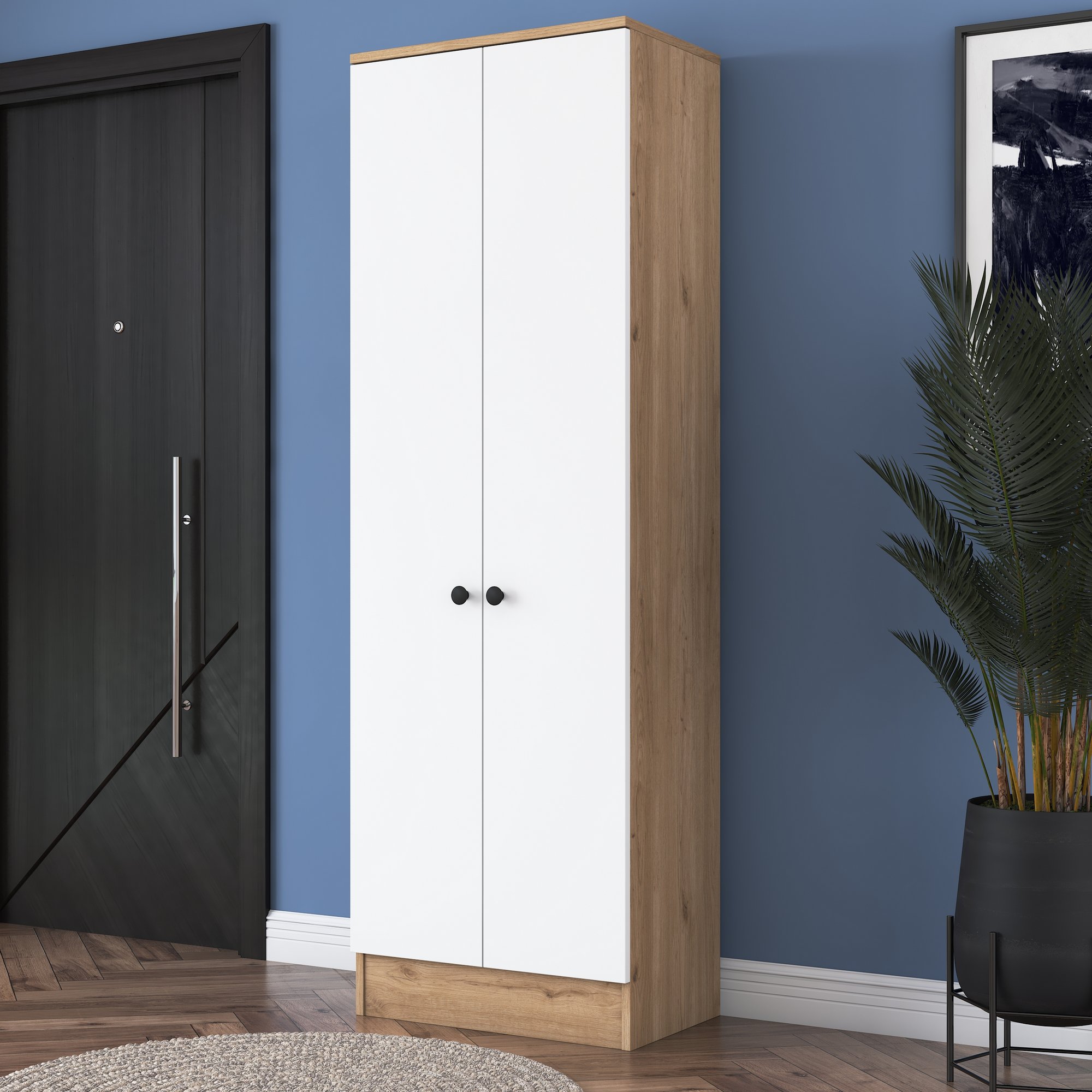 Armoire 2 portes Virro L59,8cm Bois et Blanc