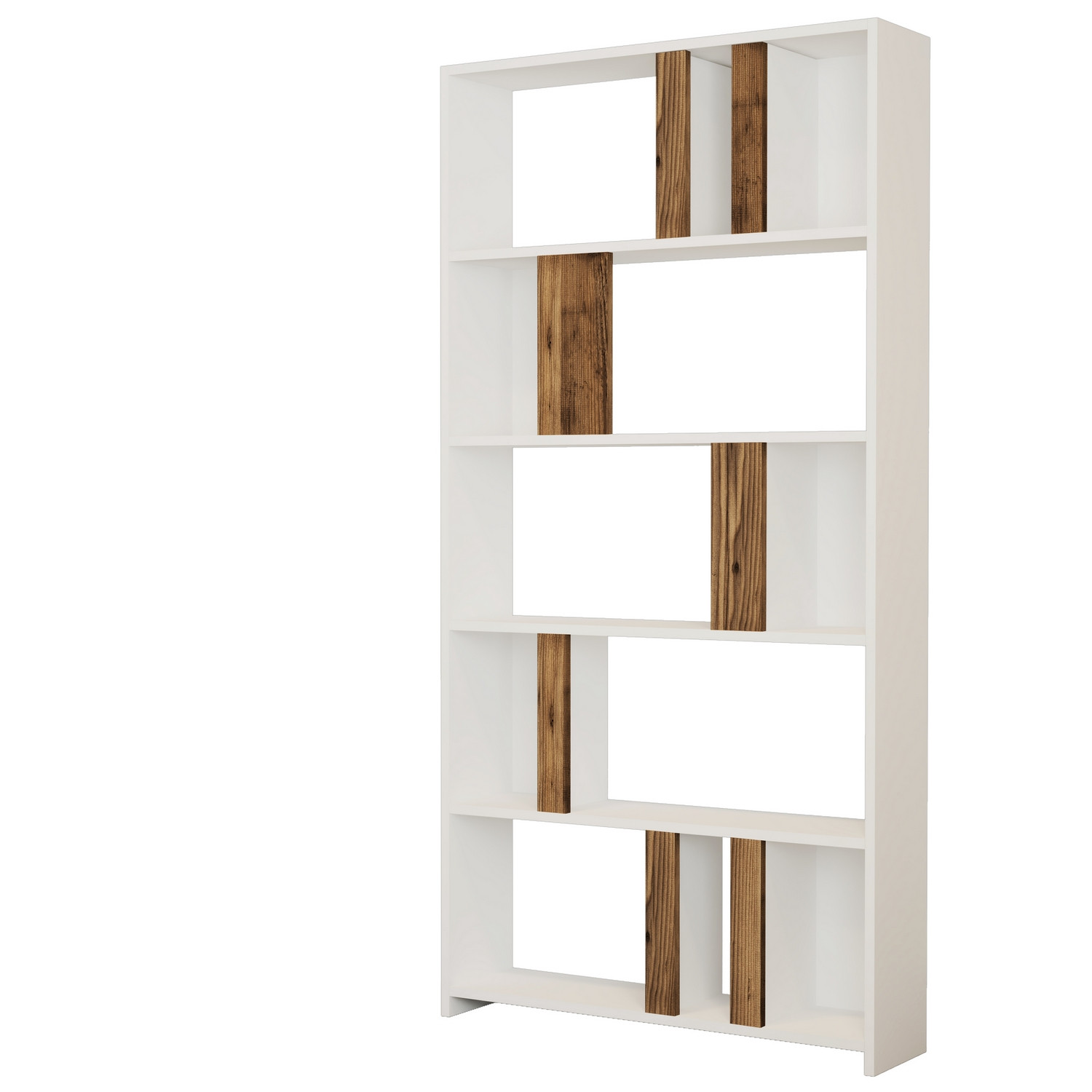 Bibliothèque Respenda 90x180cm Bois Blanc et Bois