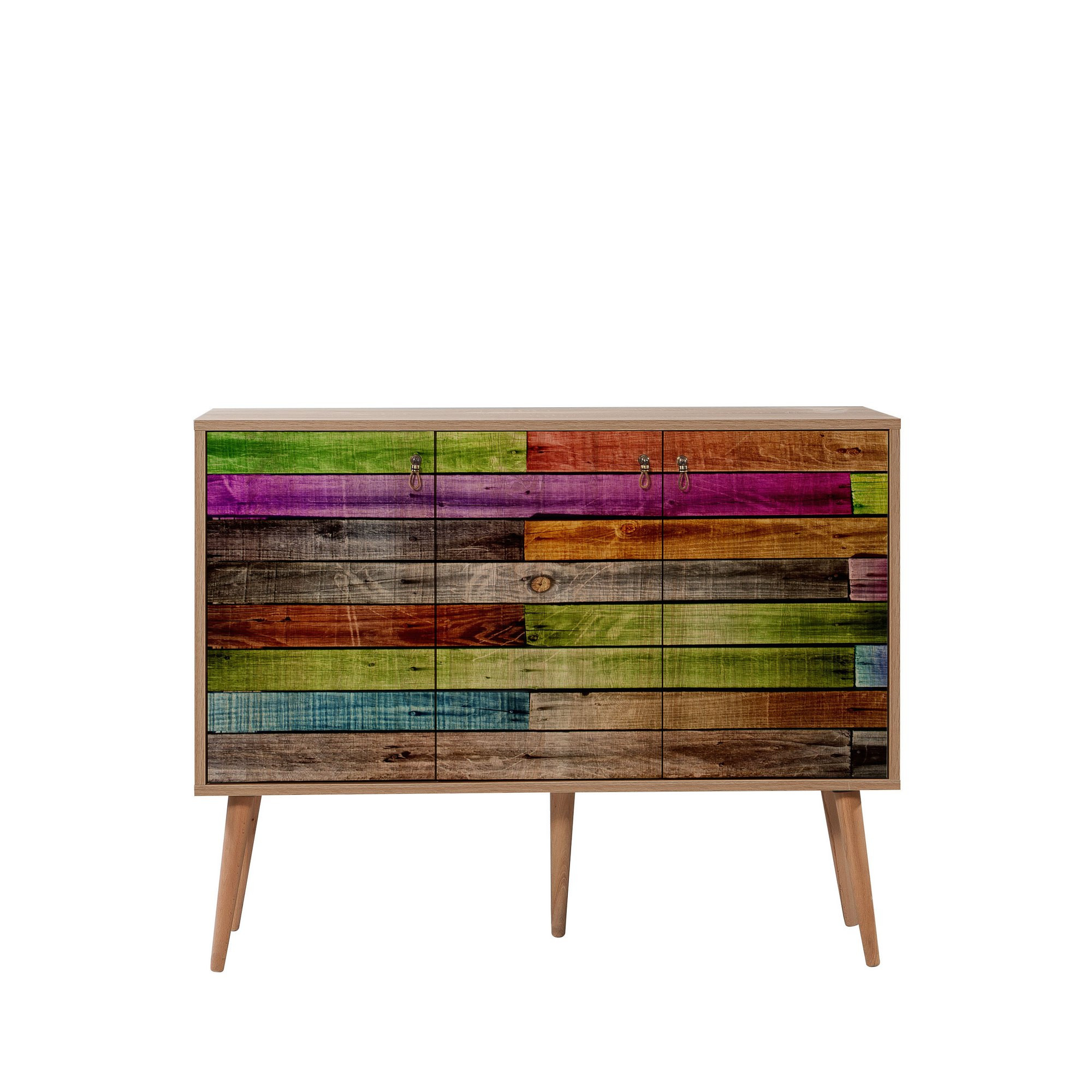 Buffet 3 portes Repono 120x90cm Bois Multicolore