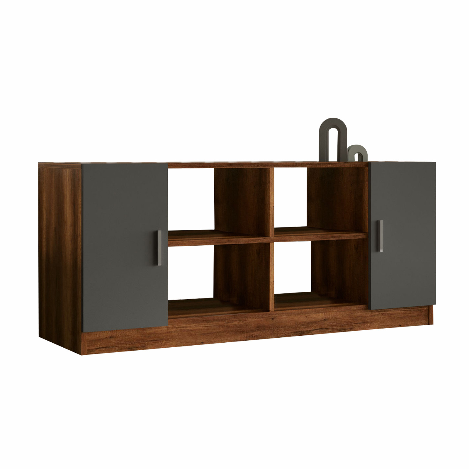 Buffet contemporain Busymo Chêne foncé et Gris