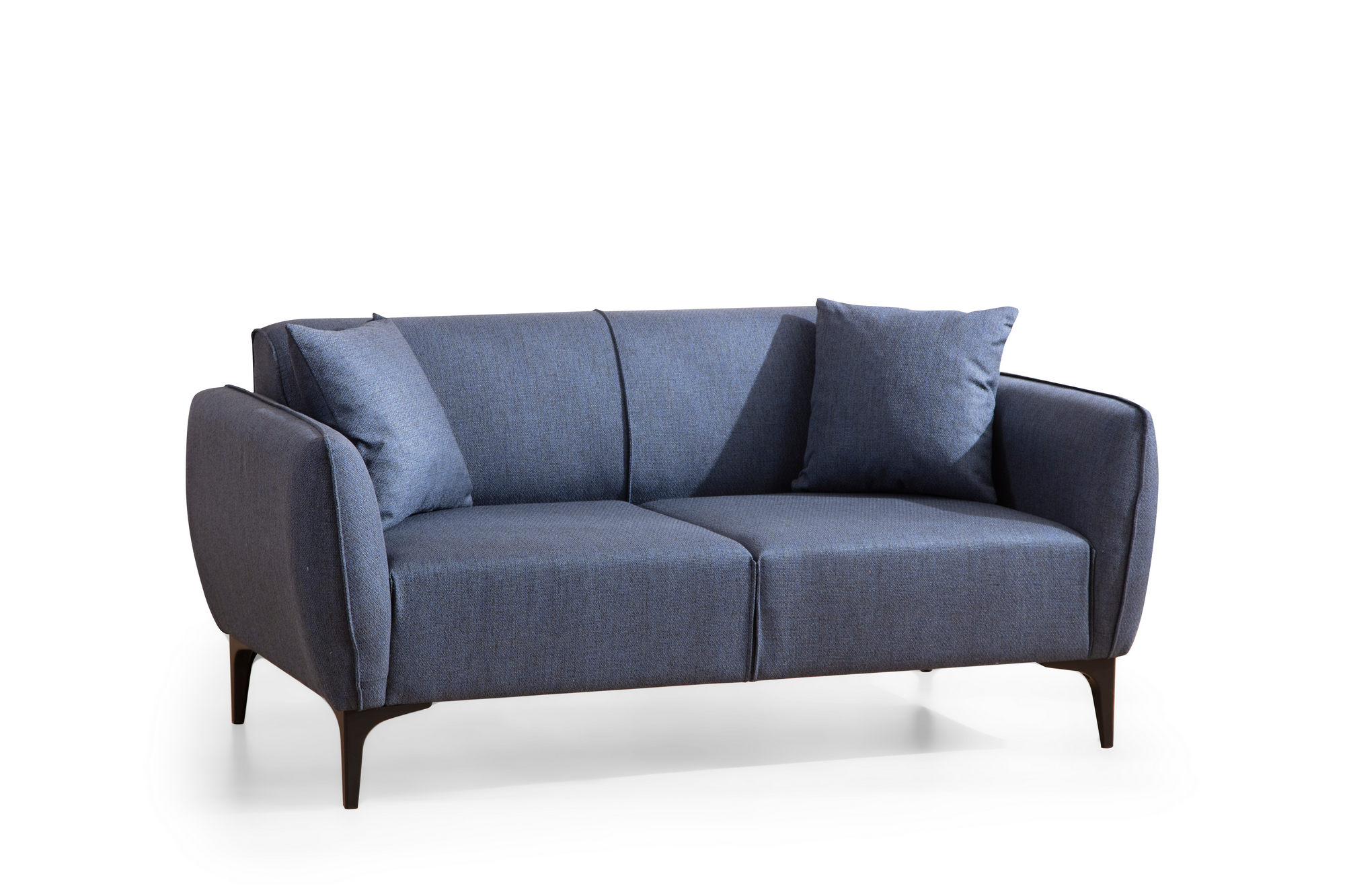 Canapé 2 places avec 2 coussins Torga Tissu Bleu