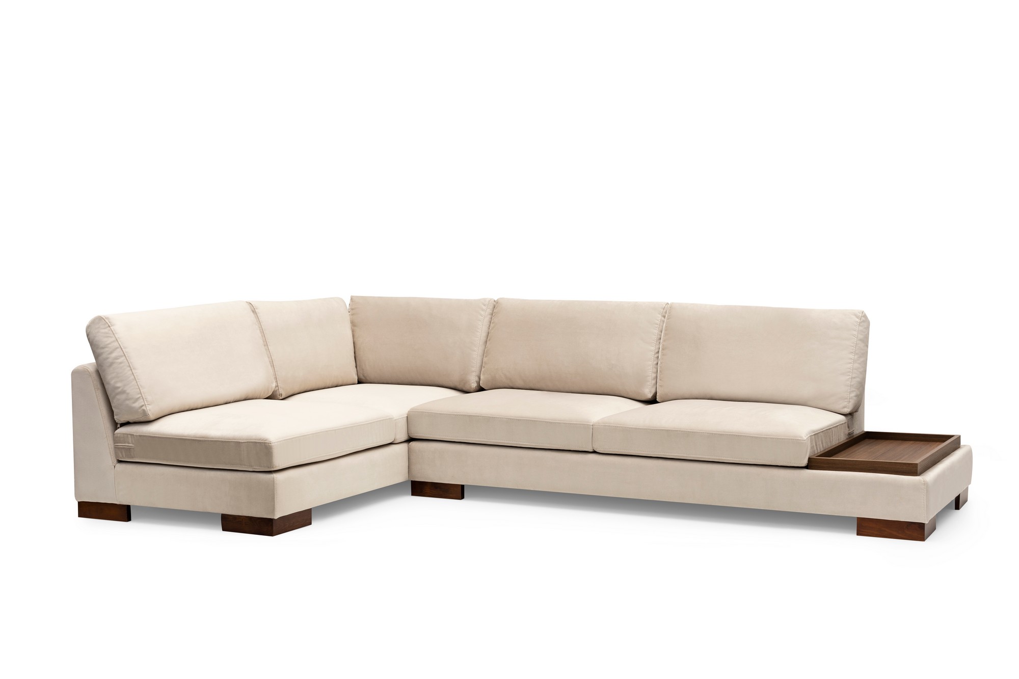 Canapé d'angle gauche Perissa Velours Beige