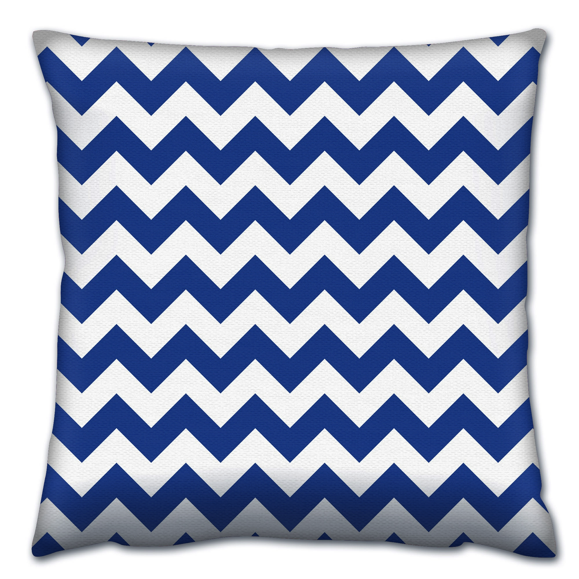 Coussin Decorare imprimé Zig zag 43x43cm Coton Bleu sur Blanc