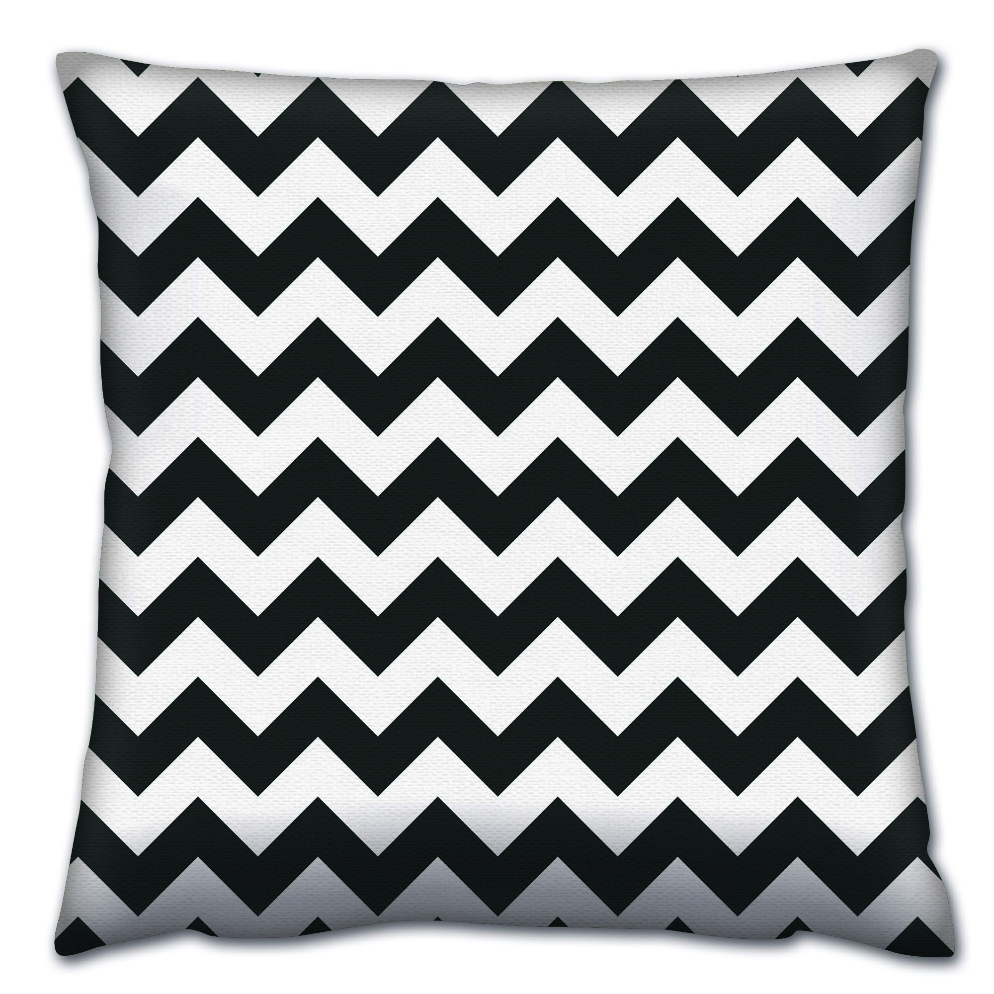 Coussin Decorare imprimé Zig zag 43x43cm Coton Noir sur Blanc