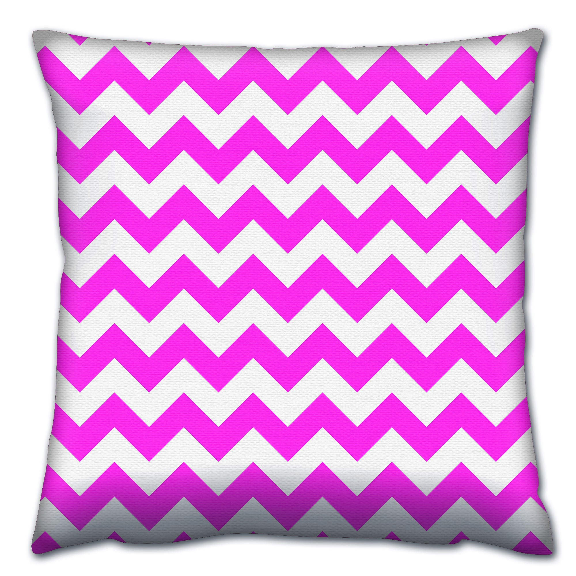 Coussin Decorare imprimé Zig zag 43x43cm Coton Rose sur Blanc