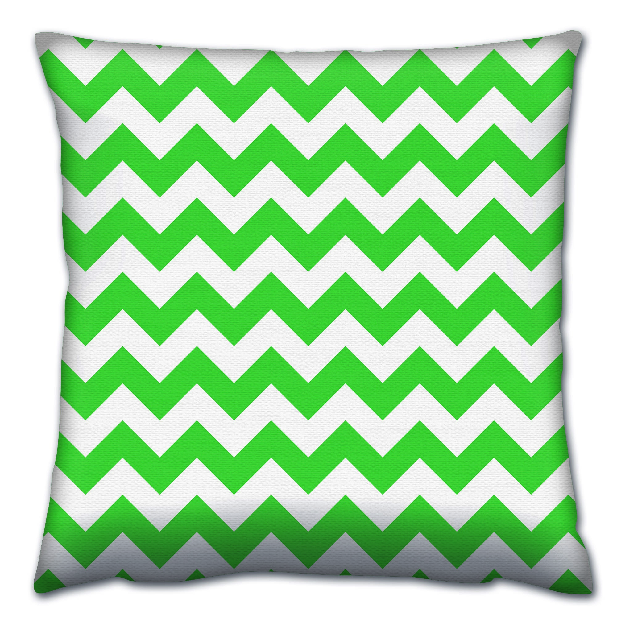 Coussin Decorare imprimé Zig zag 43x43cm Coton Vert sur Blanc
