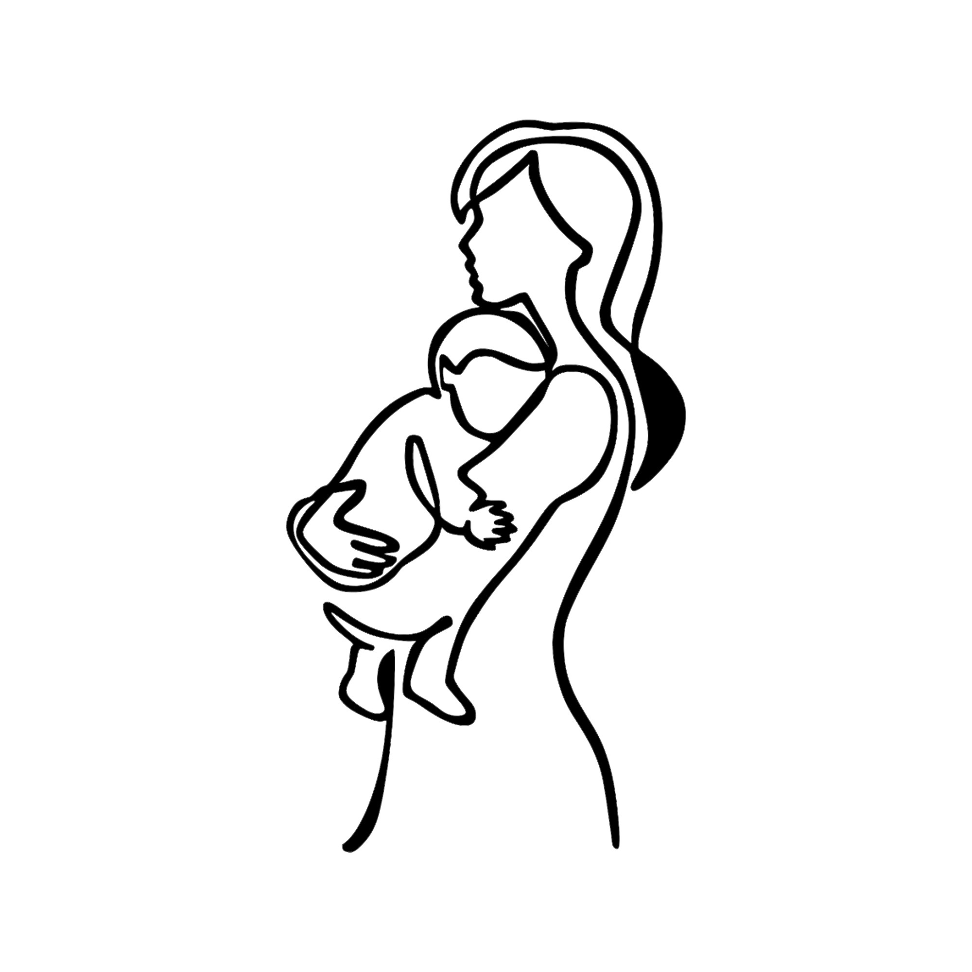 Décoration murale mère et bébé Zephea L39xH70cm Métal Noir