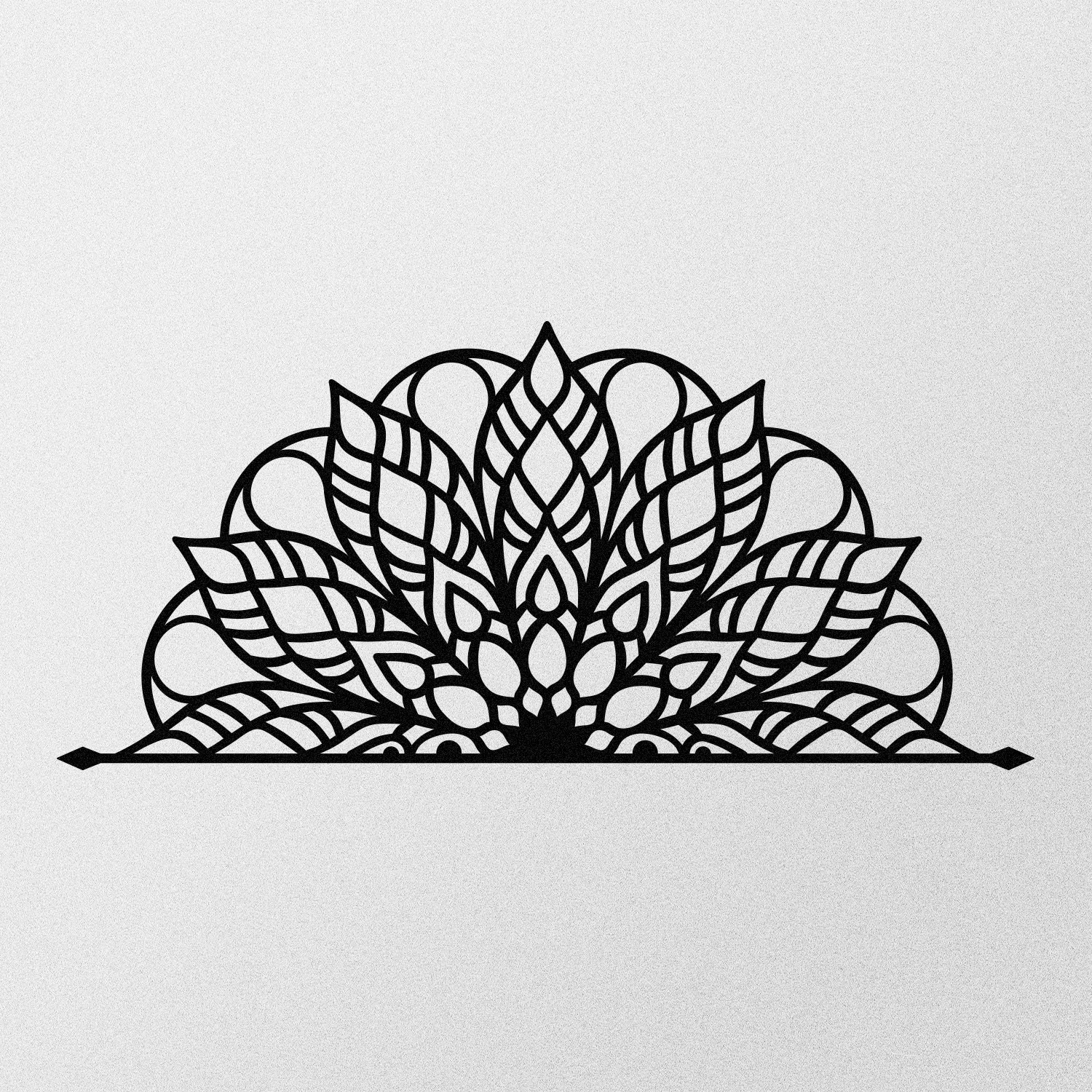 Décoration murale Skyler L160xH72cm demi mandala rosace feuille Métal Noir