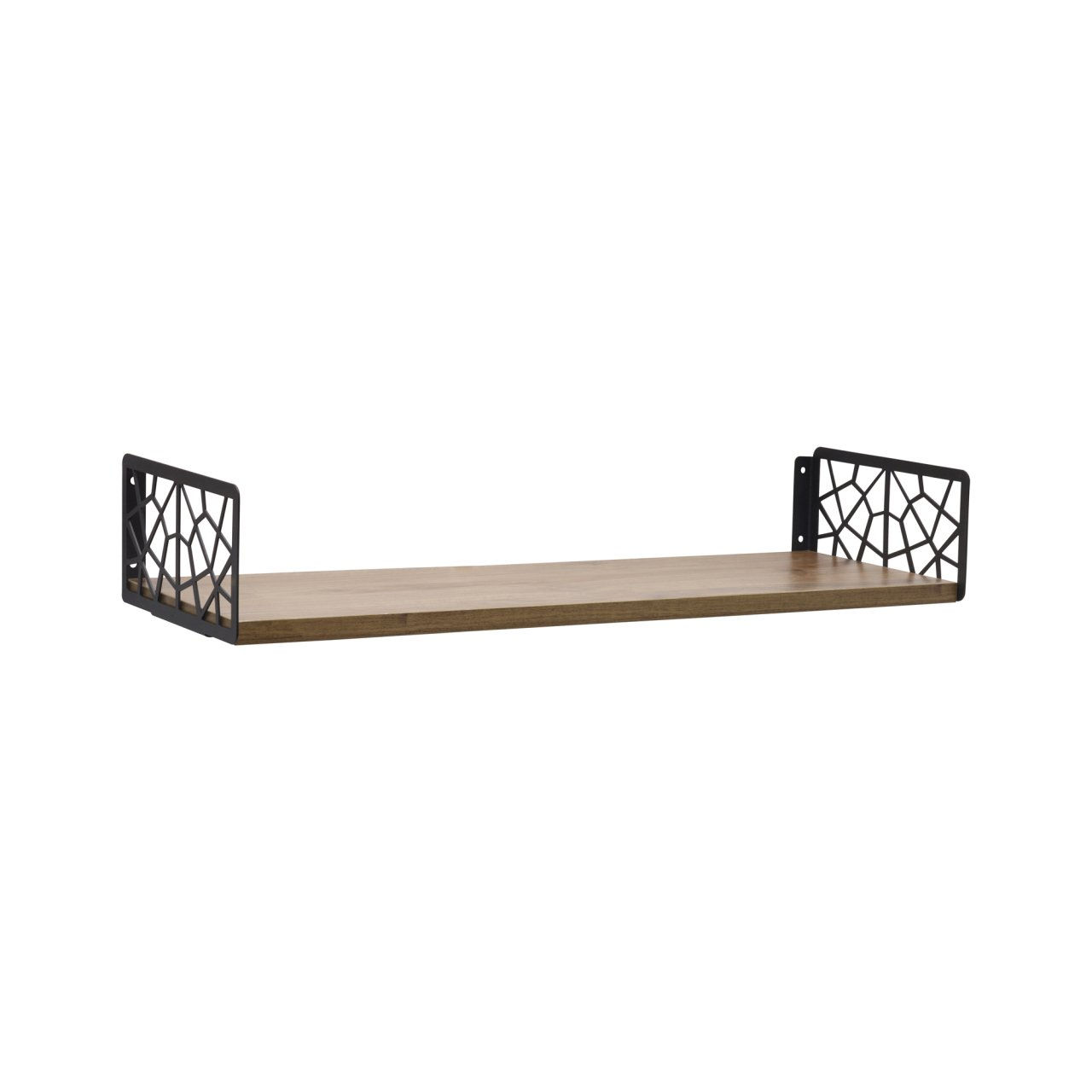 Étagère murale Jakola L60xH20cm Motif Géométrique Bois clair et Métal Noir