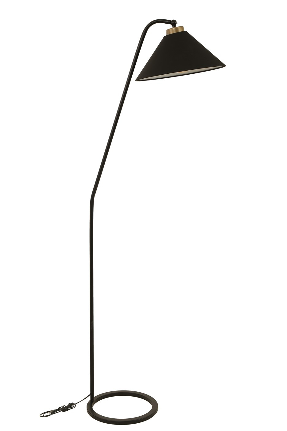 Lampadaire chapeau tronconique Lectio 155cm Métal Noir