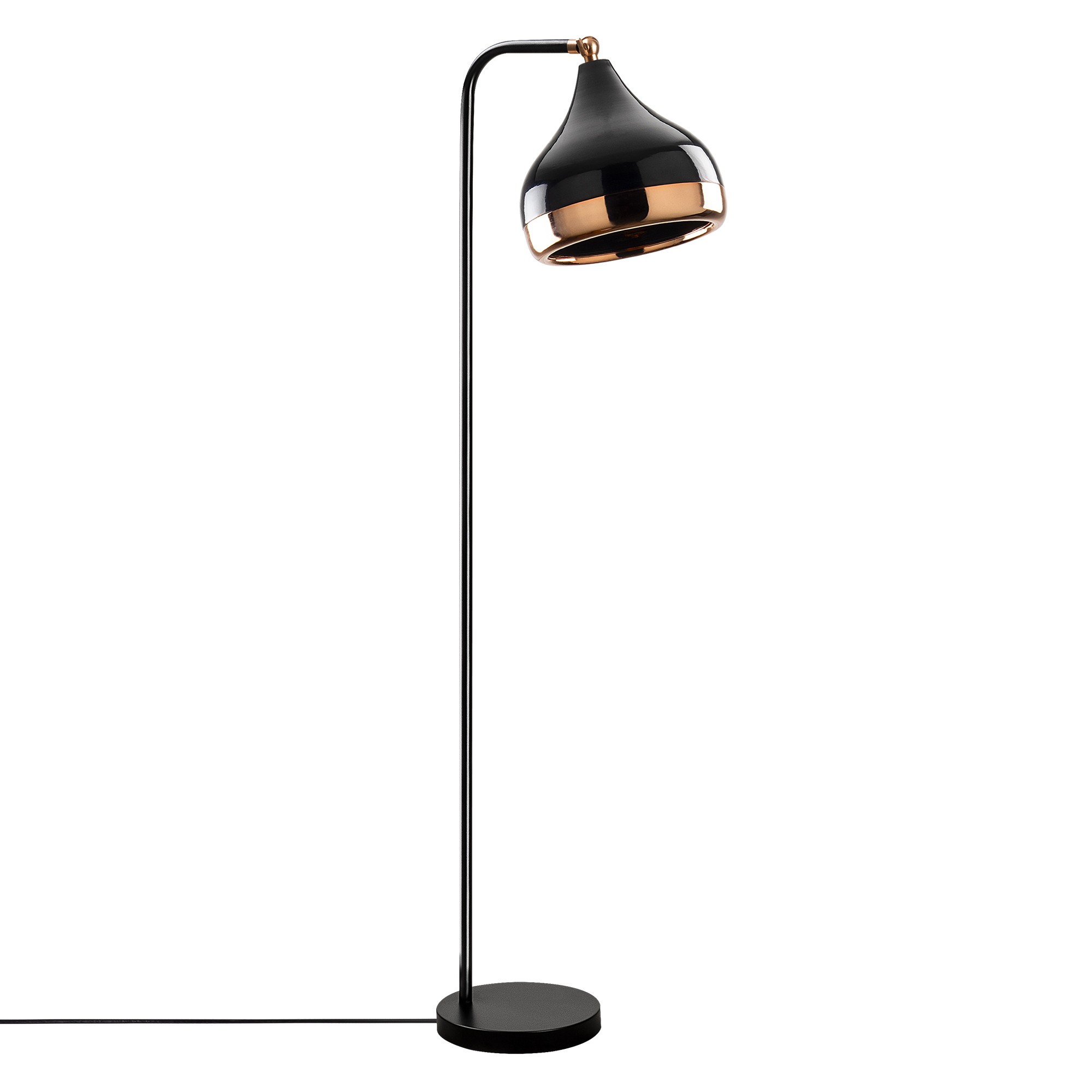 Lampadaire grande géode Lectio 120cm Métal Noir et Or rose