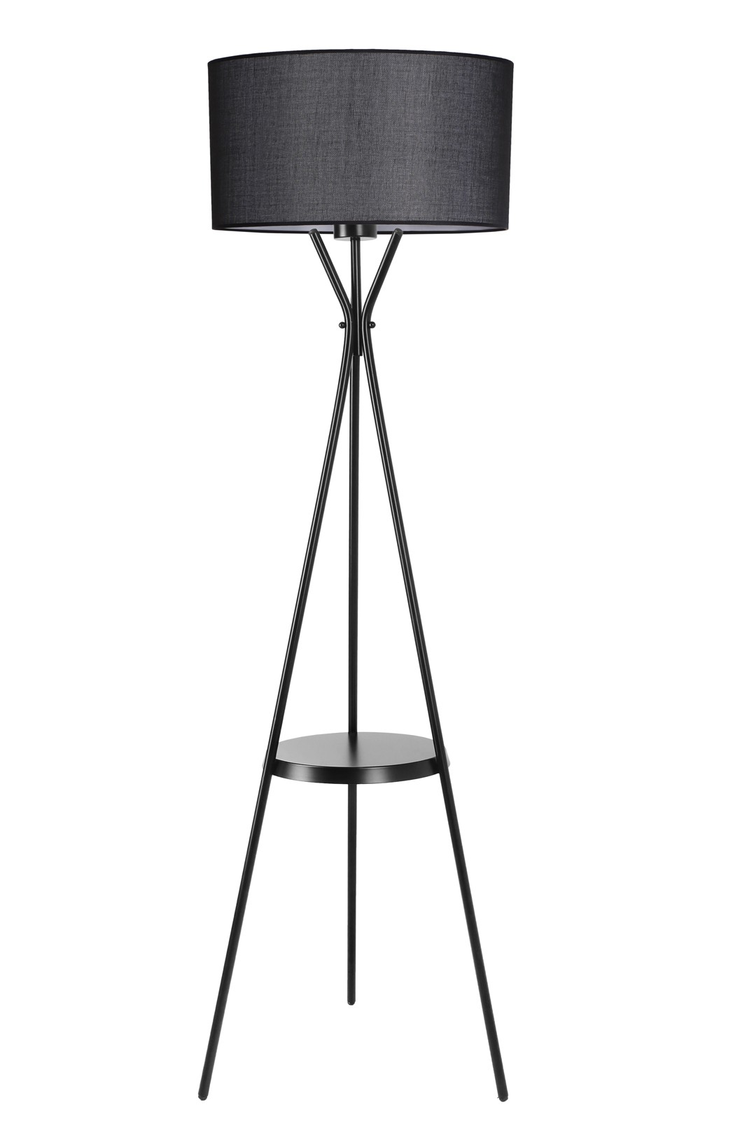 Lampadaire trépied Treis 158cm Tissu et Métal Noir