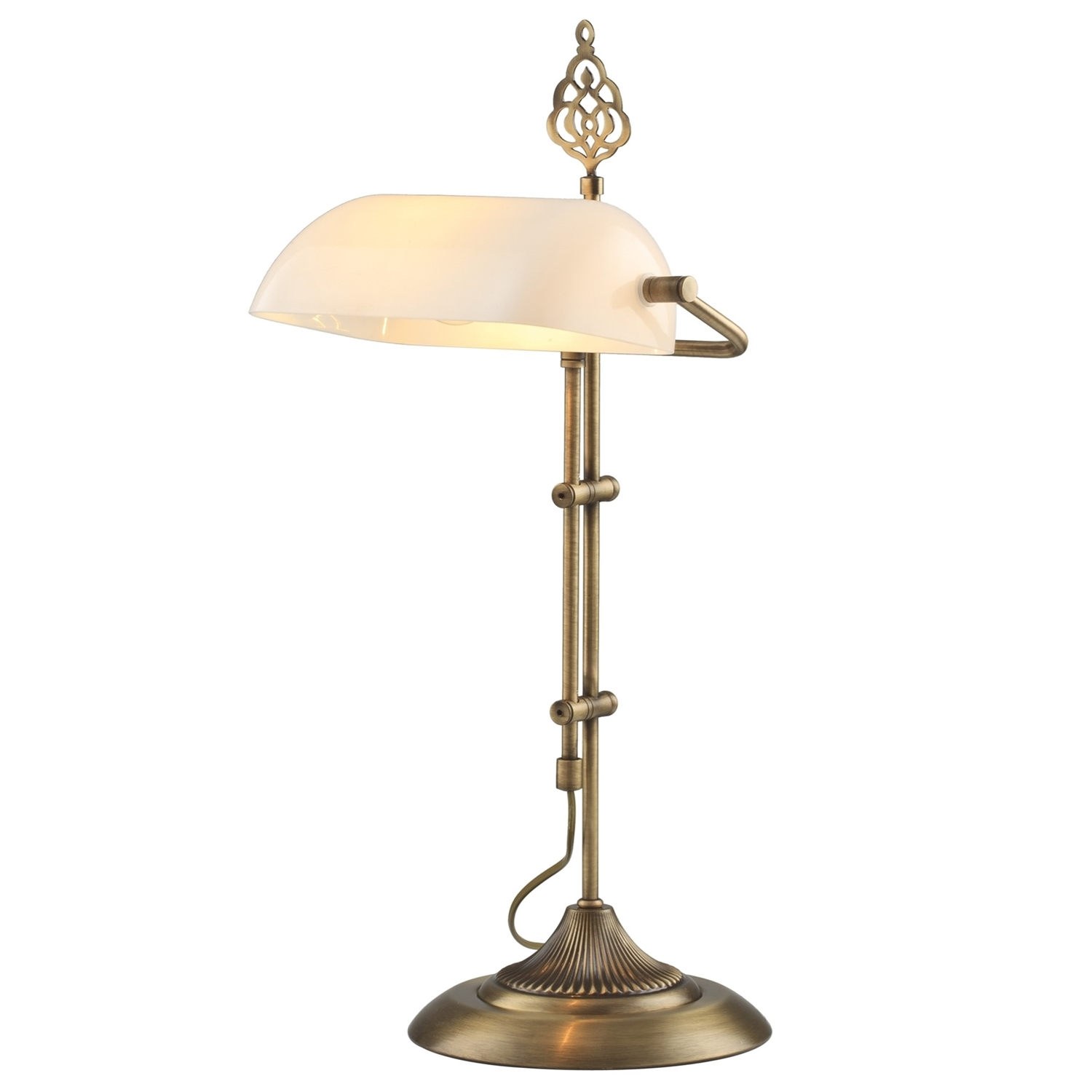 Lampe à poser style vintage Grissom H56cm Métal Or et Verre Blanc