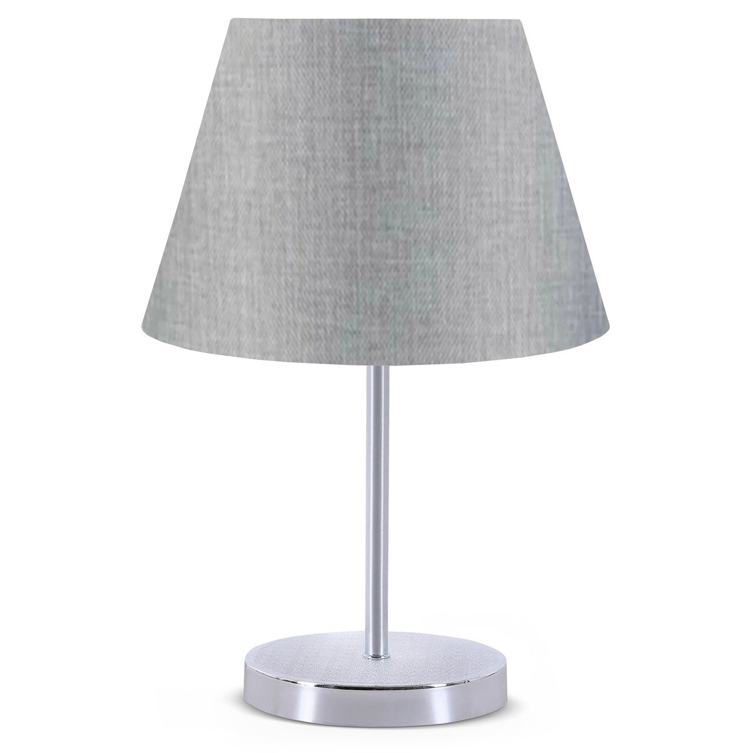 Lampe de table Accensa abat-jour Gris façon maille Métal Argent