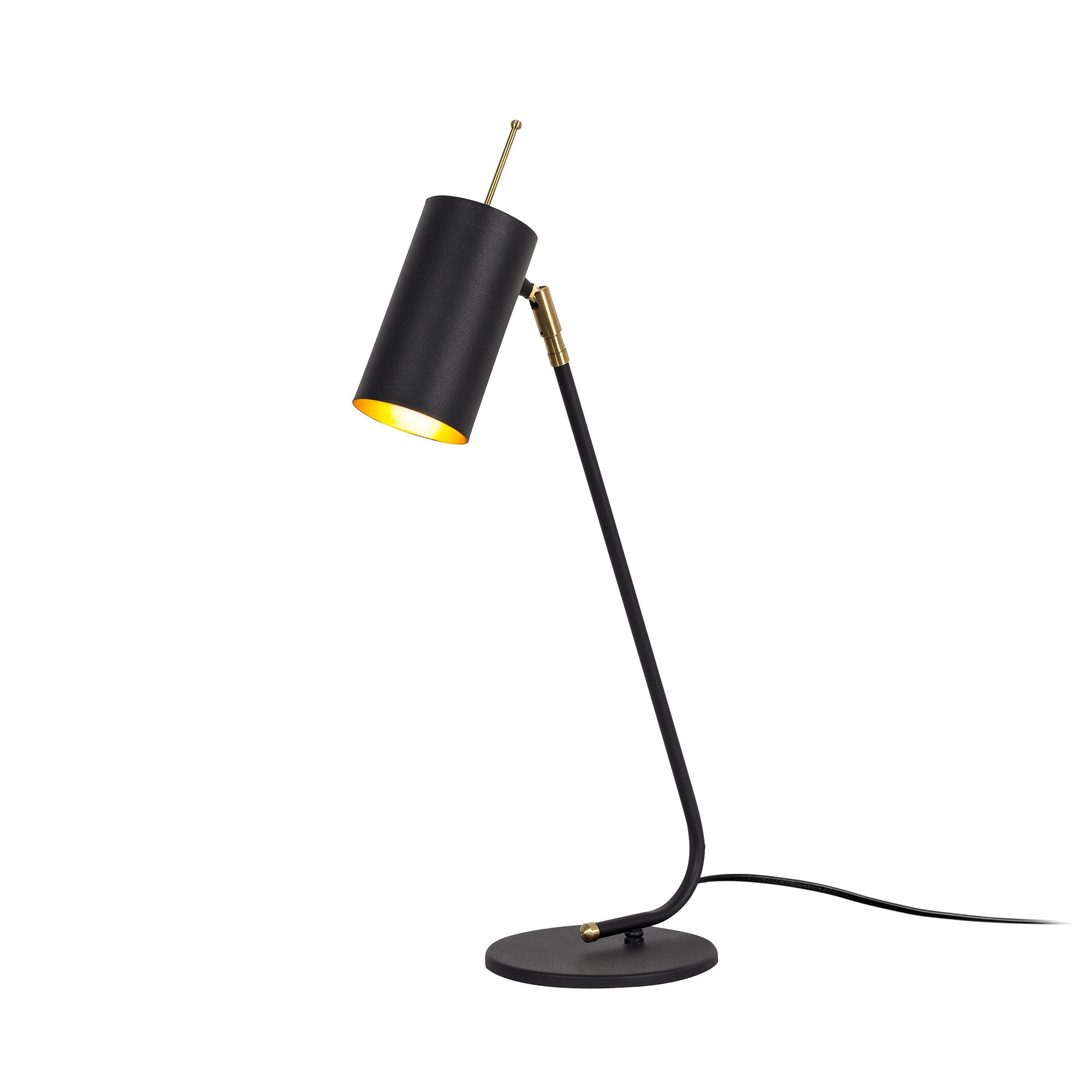 Lampe de table Krasiva tube Métal Noir et Or
