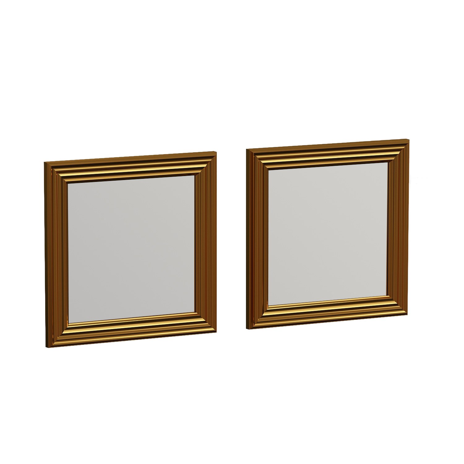 Lot de 2 miroirs murals Kafka 40x40cm Bois Or