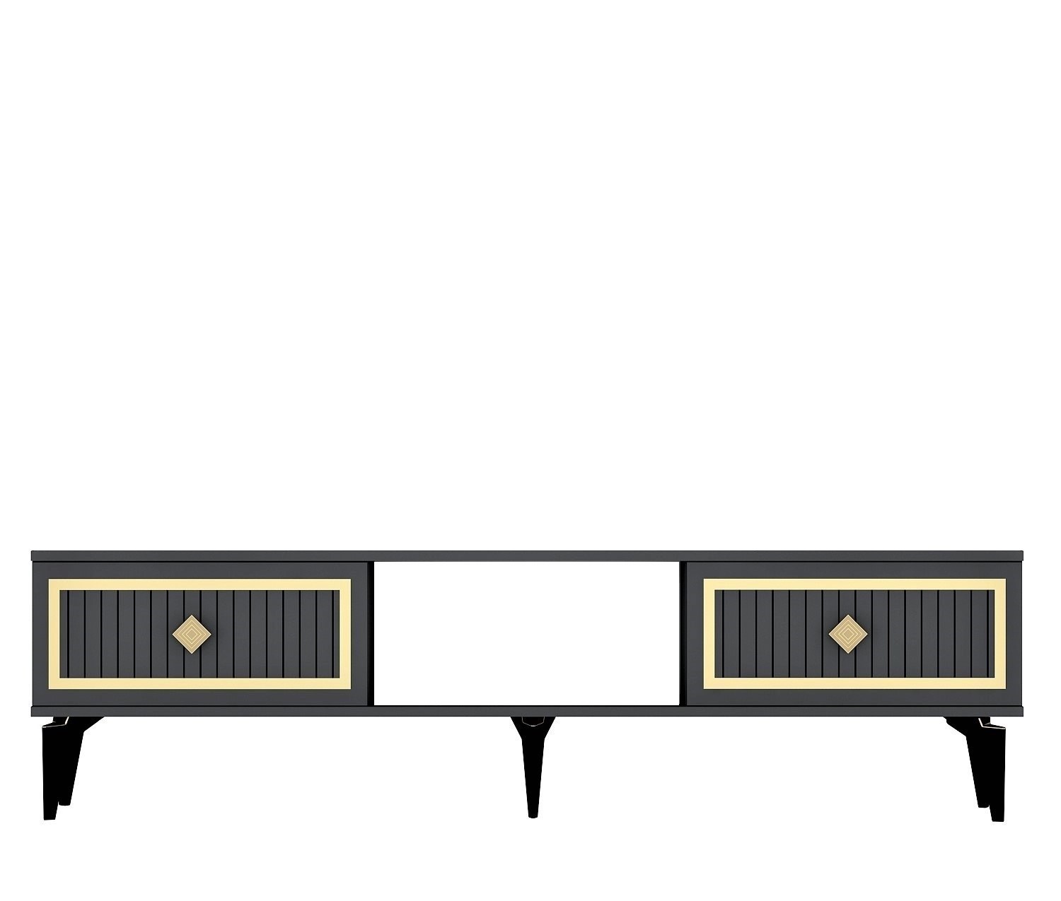 Meuble Tv design Field L150cm Anthracite et Or