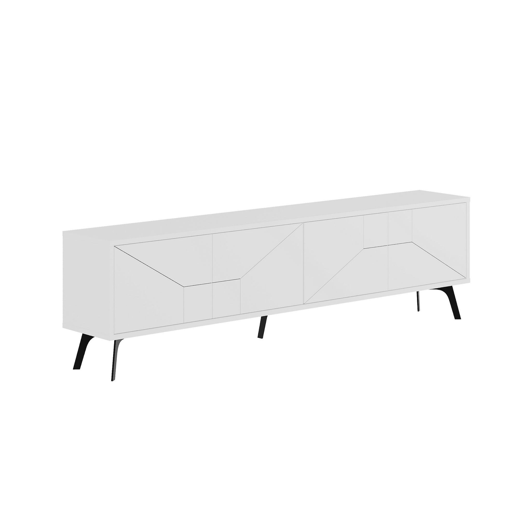Meuble TV Santos 180cm Bois Blanc