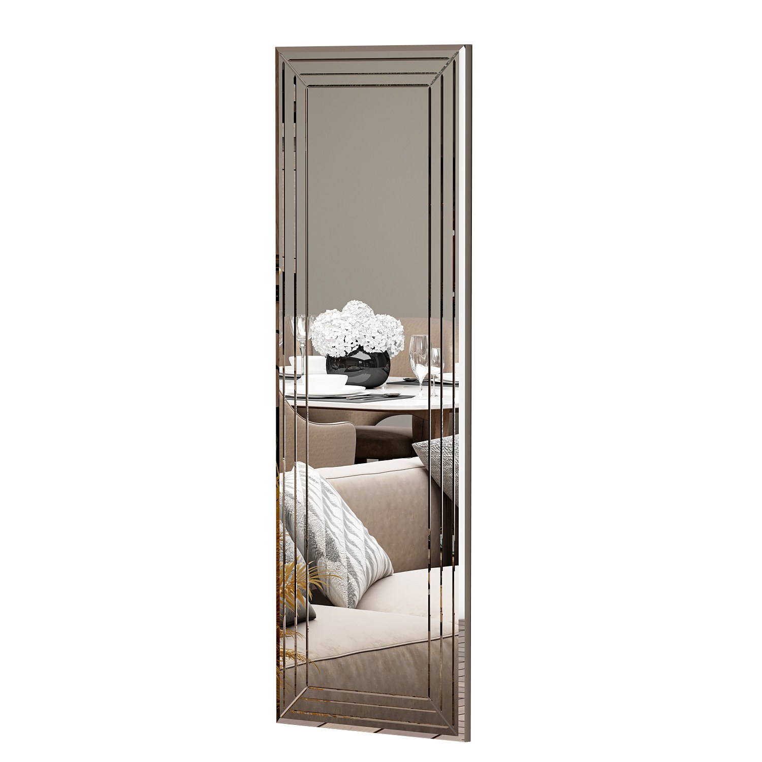 Miroir mural décoratif Ialia L40xH105cm Motif Géométrique