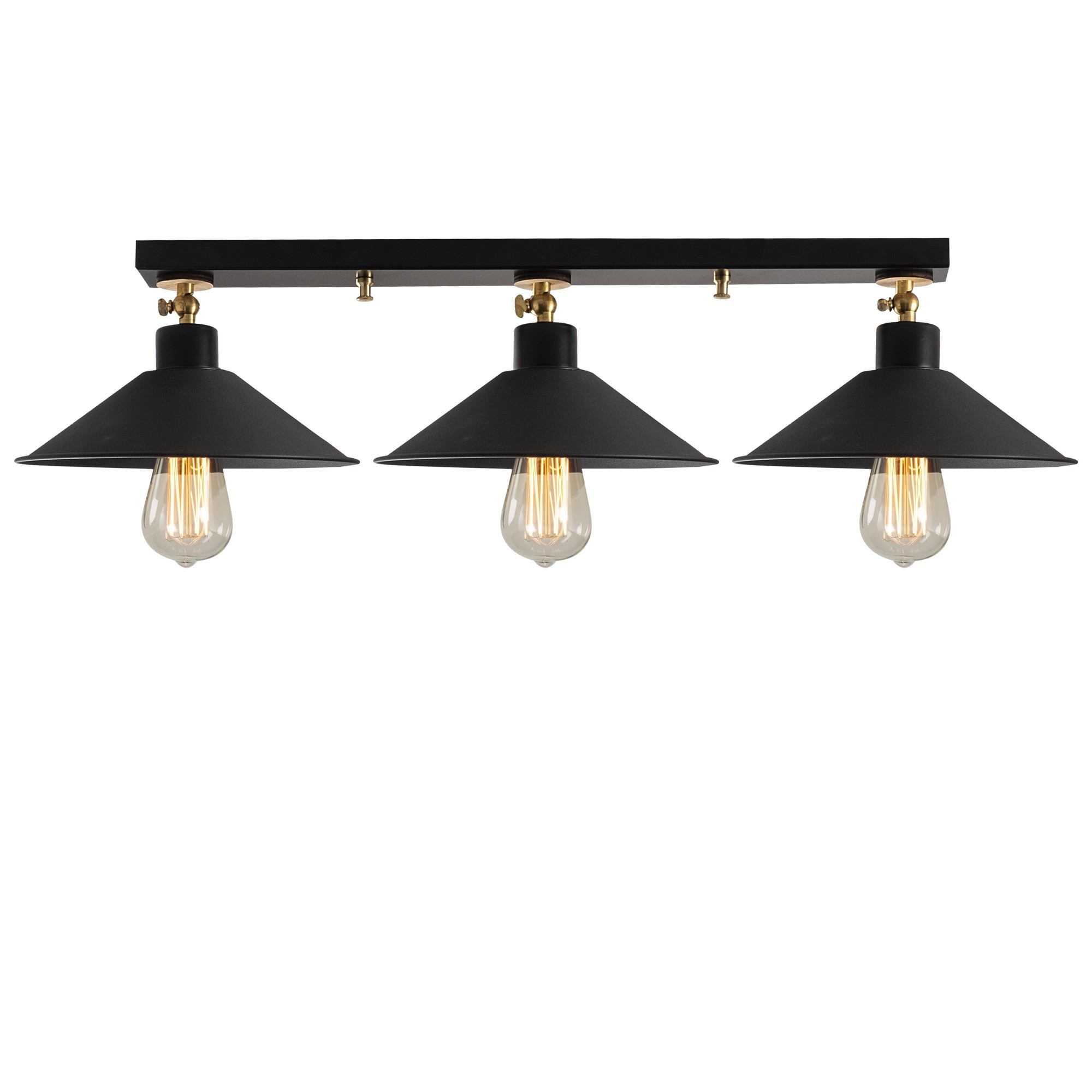 Plafonnier 3 lampes Hatilde 80cm Métal Noir