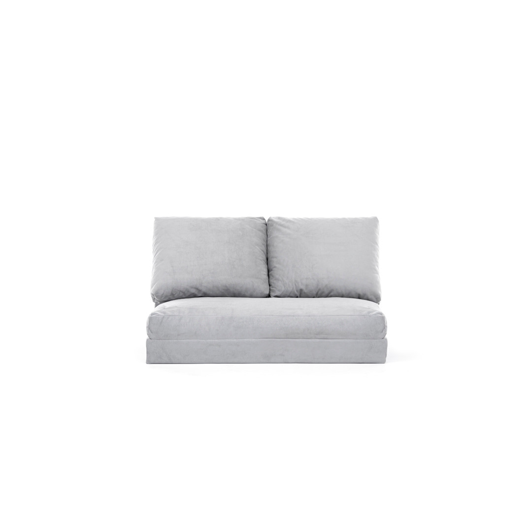 Pouf convertible 2 places Joude Velours Gris