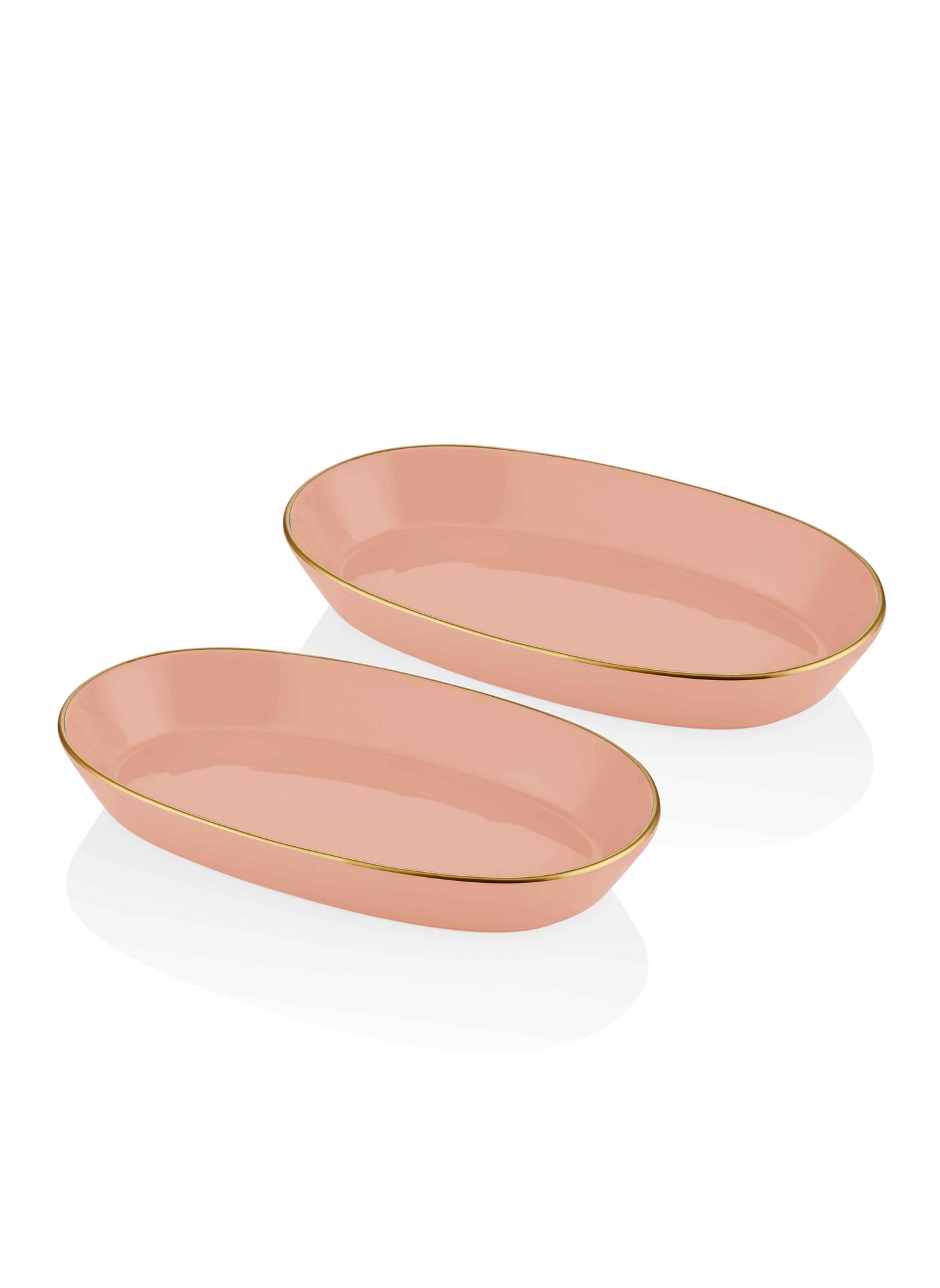 Set plat de service 2 pièces Creux Clio Céramique Or et Rose Chair