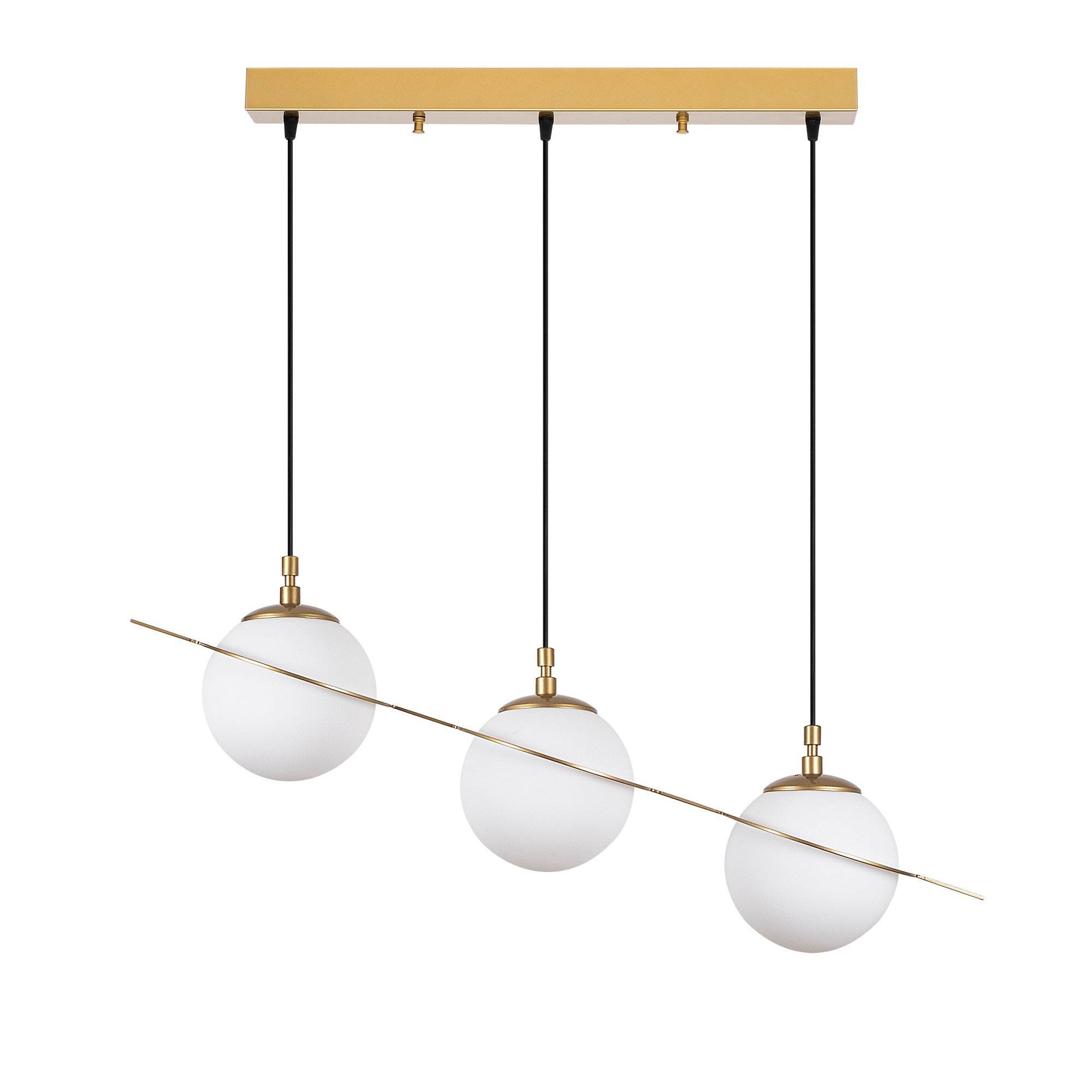 Suspension 3 lampes moderne Soerla L76cm Métal Or