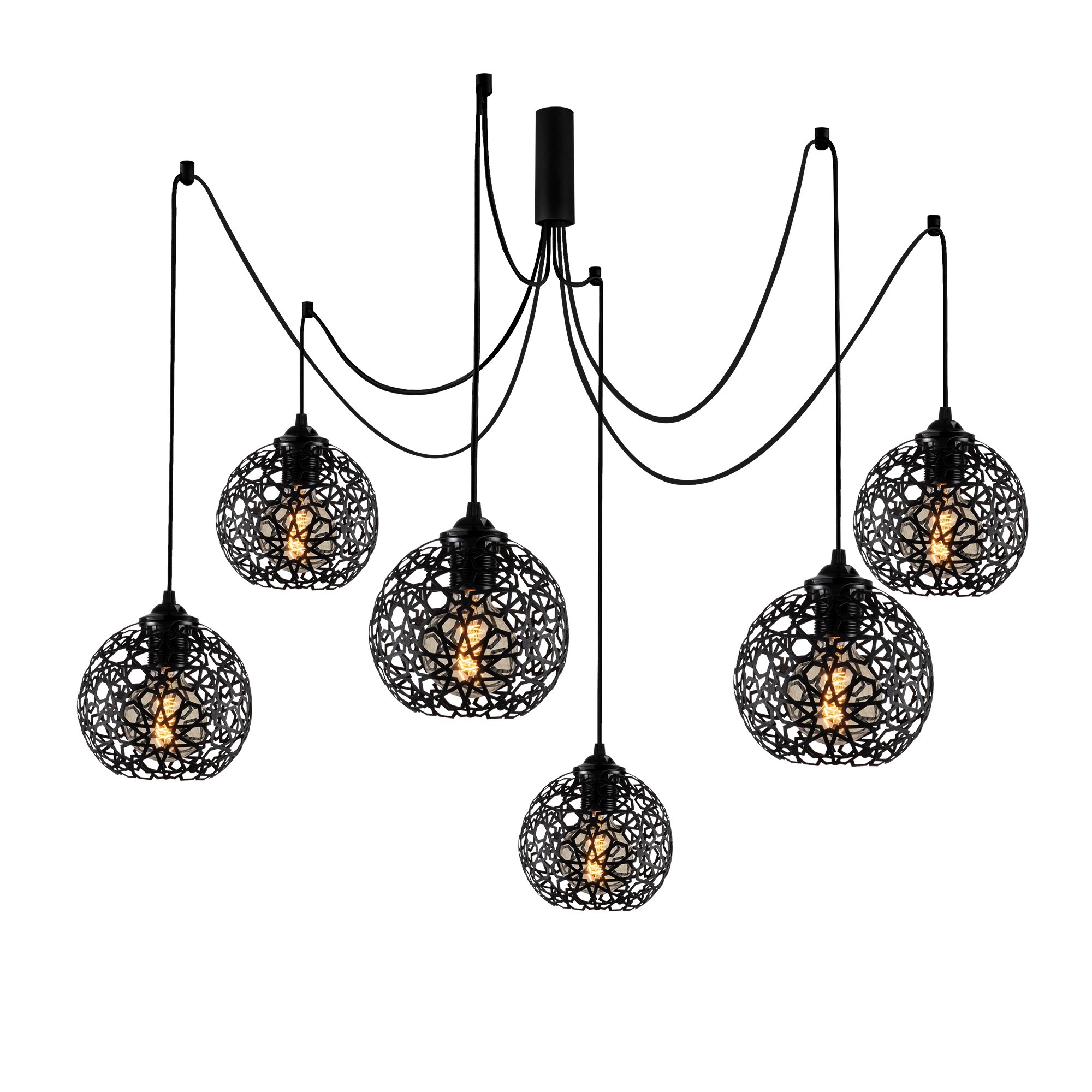 Suspension araignée 6 lampes Alessi D137cm Métal Noir