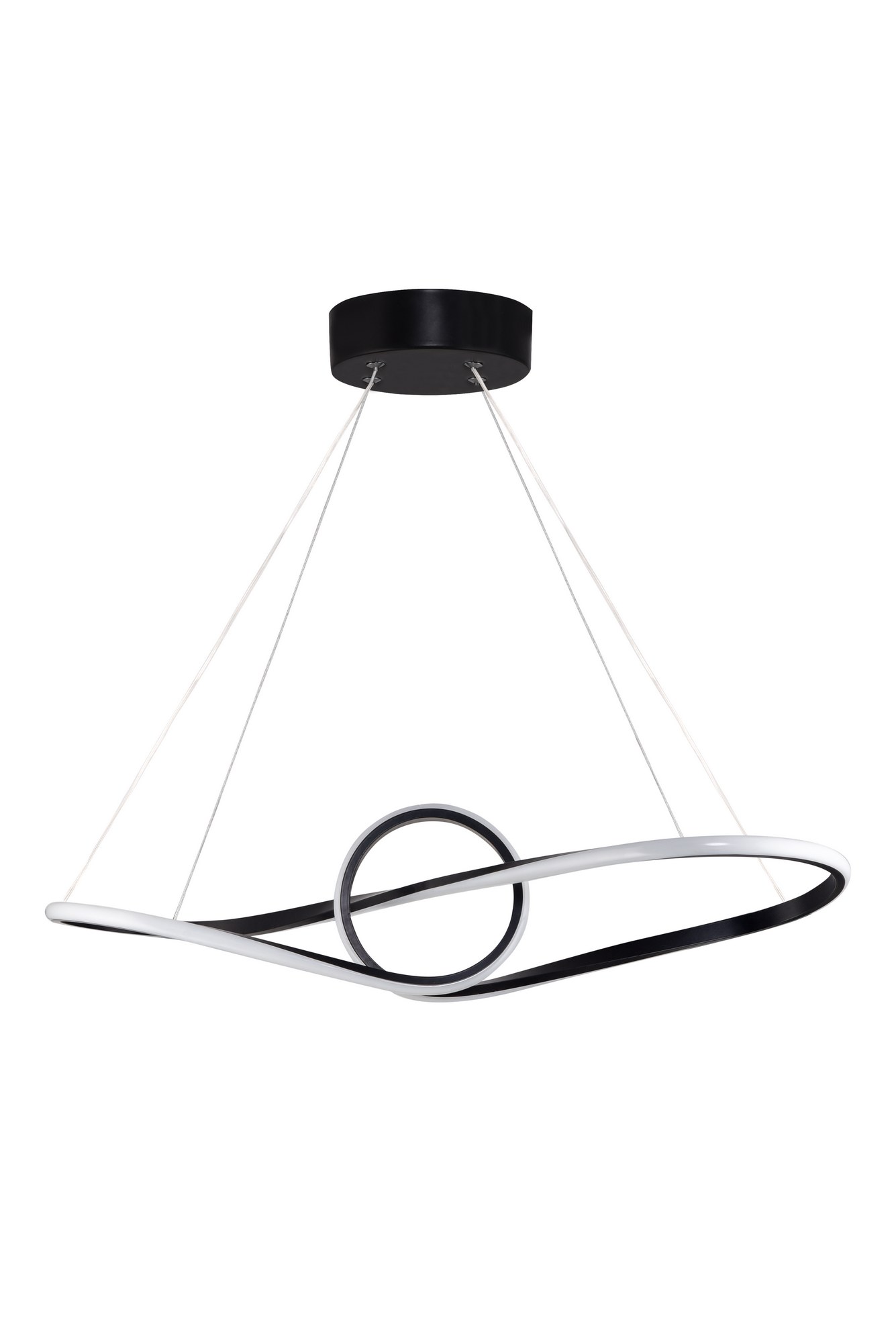Suspension design Falena L80cm Métal Noir et LED Blanc