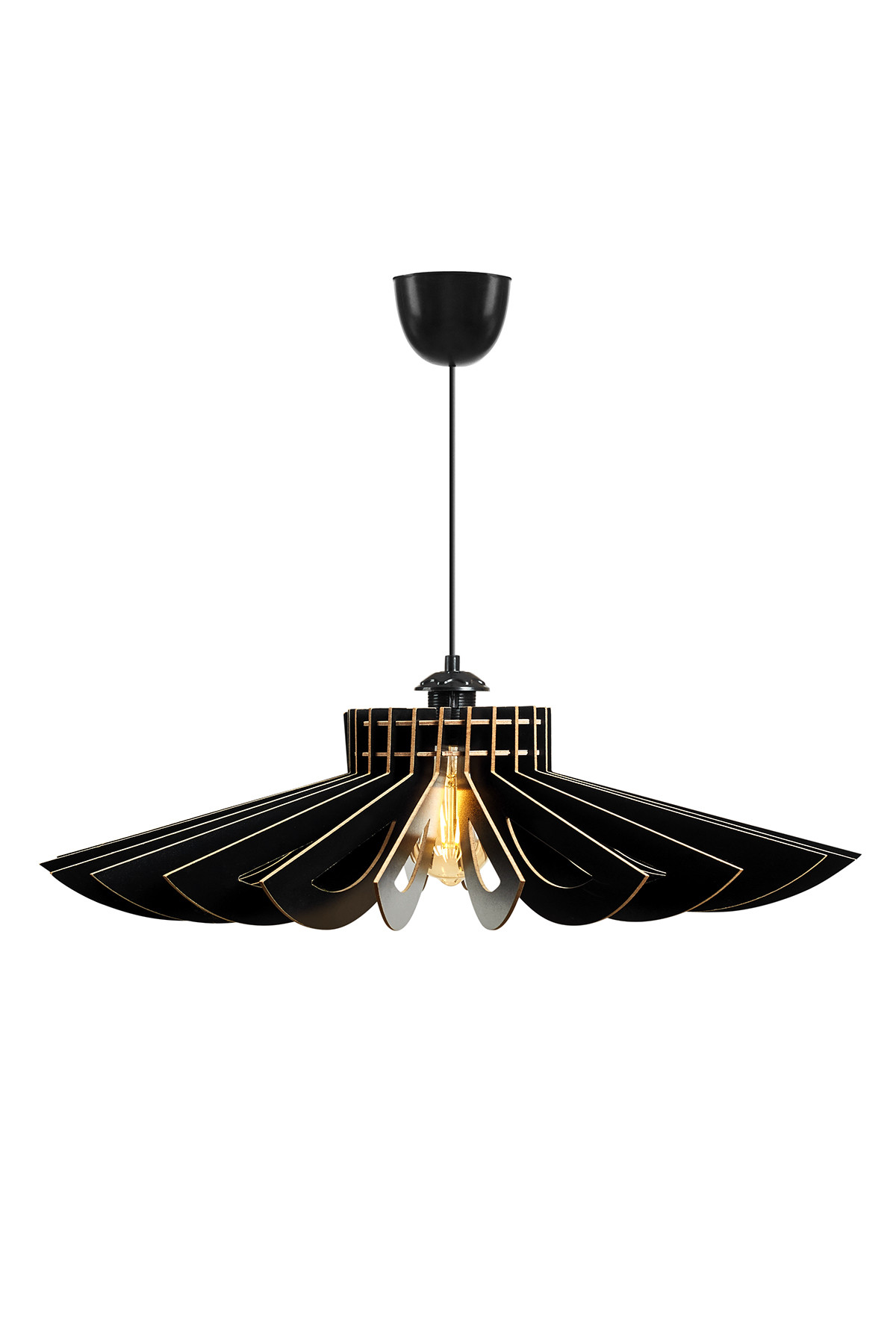 Suspension Topanga D68cm Bois Noir