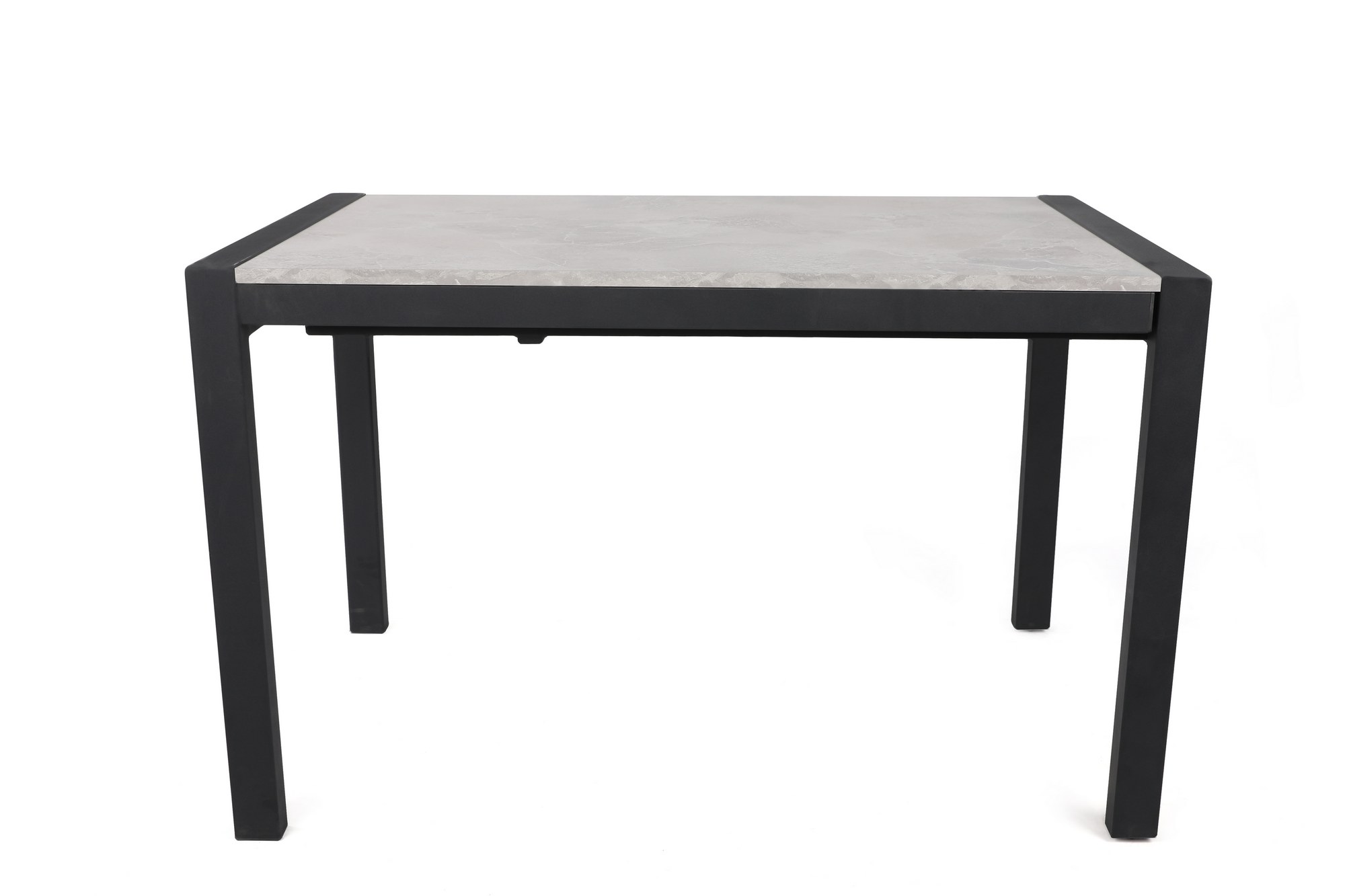 Table à manger extensible Anitak Métal Noir et Bois Gris effet béton