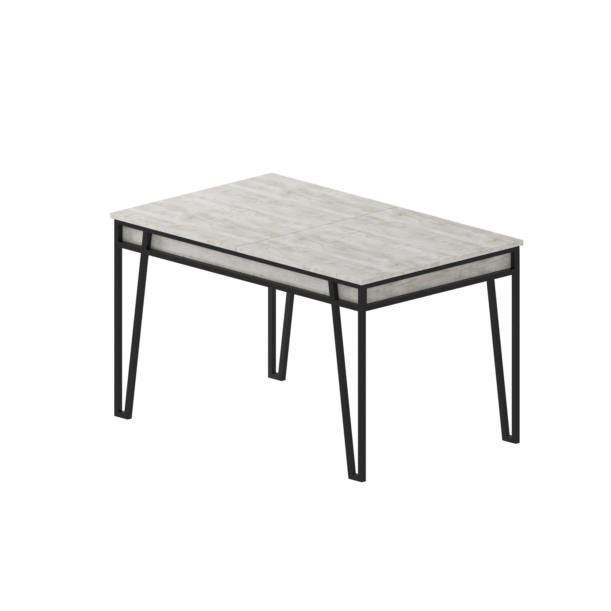 Table à manger extensible Atyps Bois Blanc et Métal Noir