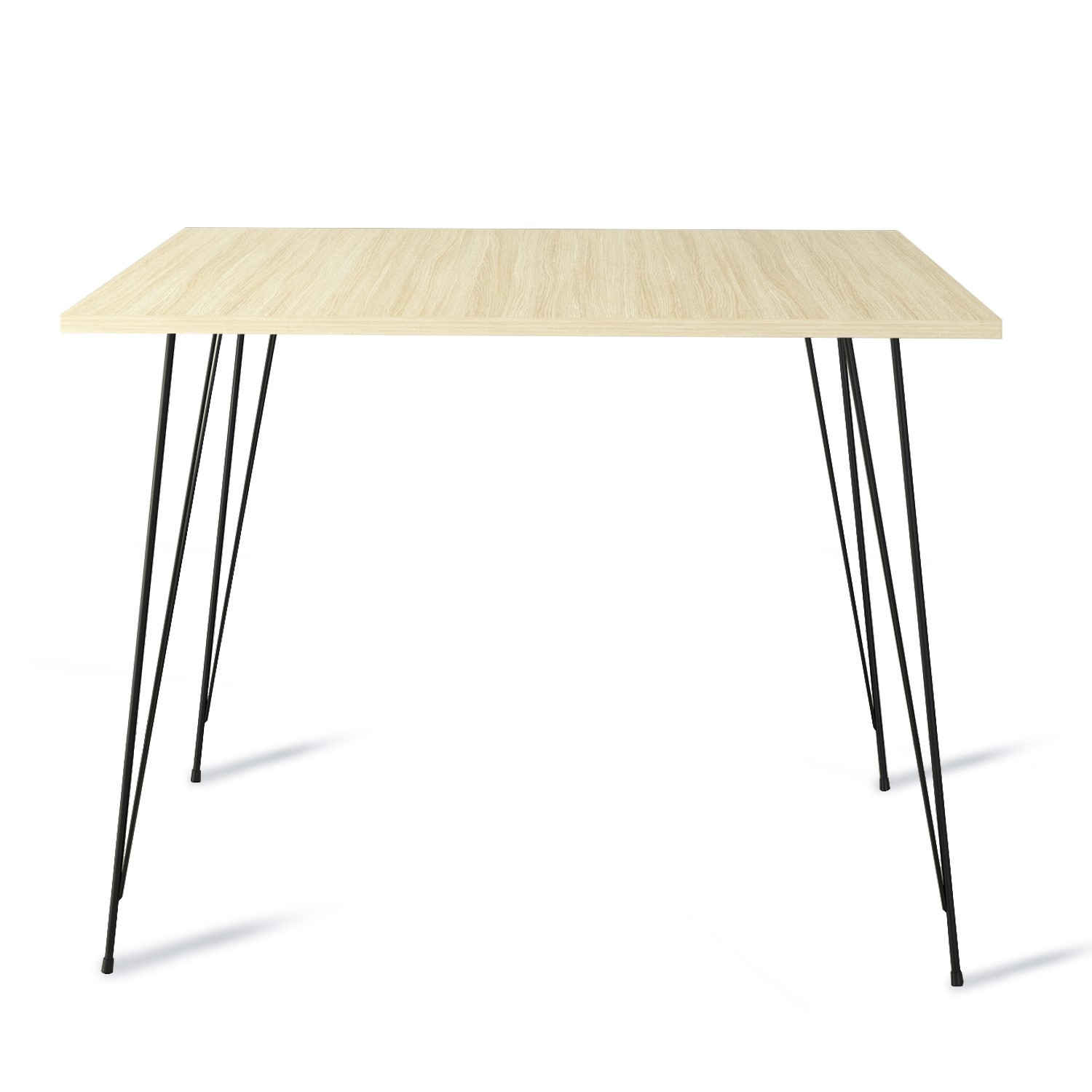 Table à manger carrée Meero L90cm Bois Clair et Métal Noir